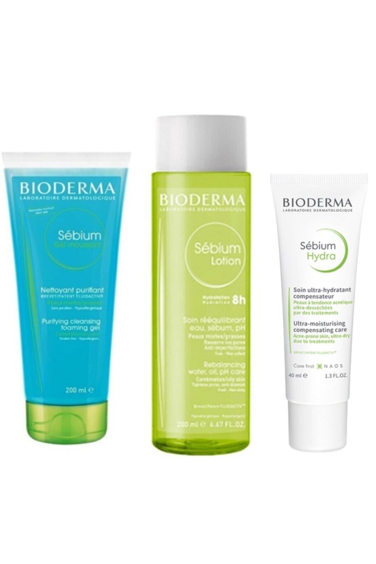 Bioderma ژل فومی بیودرما سبیوم 200 میلی لیتر + لوسیون سبیوم 200 میلی لیتر + کرم هیدرا سبیوم 40 میلی لیتر