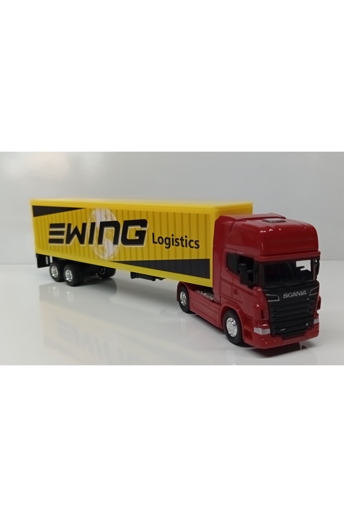 مدل خودرو تریلر DIANOMI WELLY 1:64 SCANIA V8 R 730 اندازه کوچک اورجینال WELLY