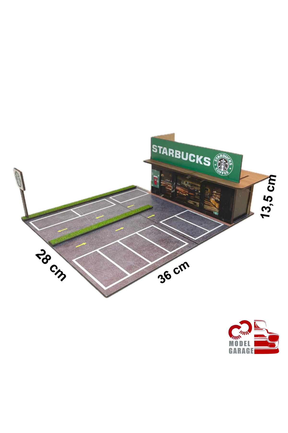 مدل خودرو 1 64 SCALE STARBUCKS CAR PARKING DIORAMA DIECAST DISPLAY STAND SHELF GARAGE اسباب بازی اورجینال ÜRETİM