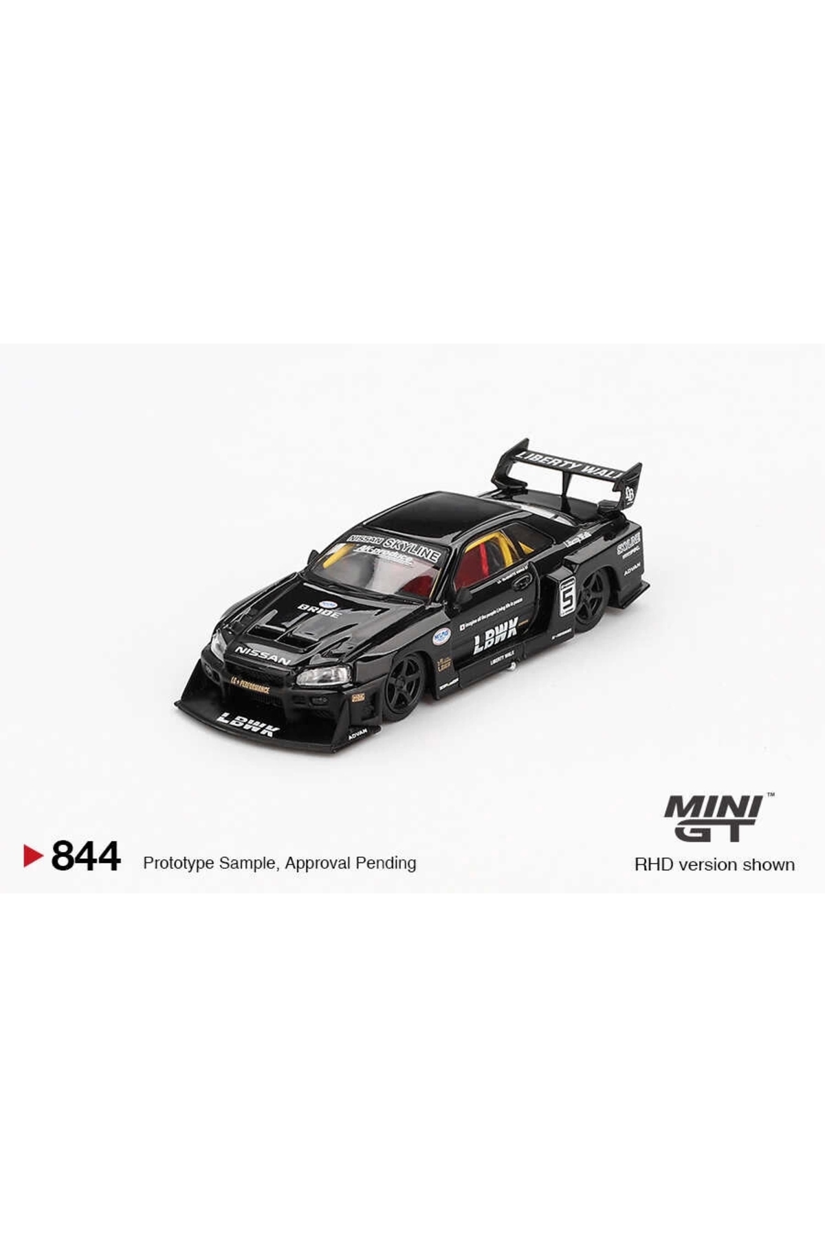 مدل خودرو 1 64 نیسان LB ER34 SUPER SILHOUETTE SKYLINE مشکی اورجینال mini gt