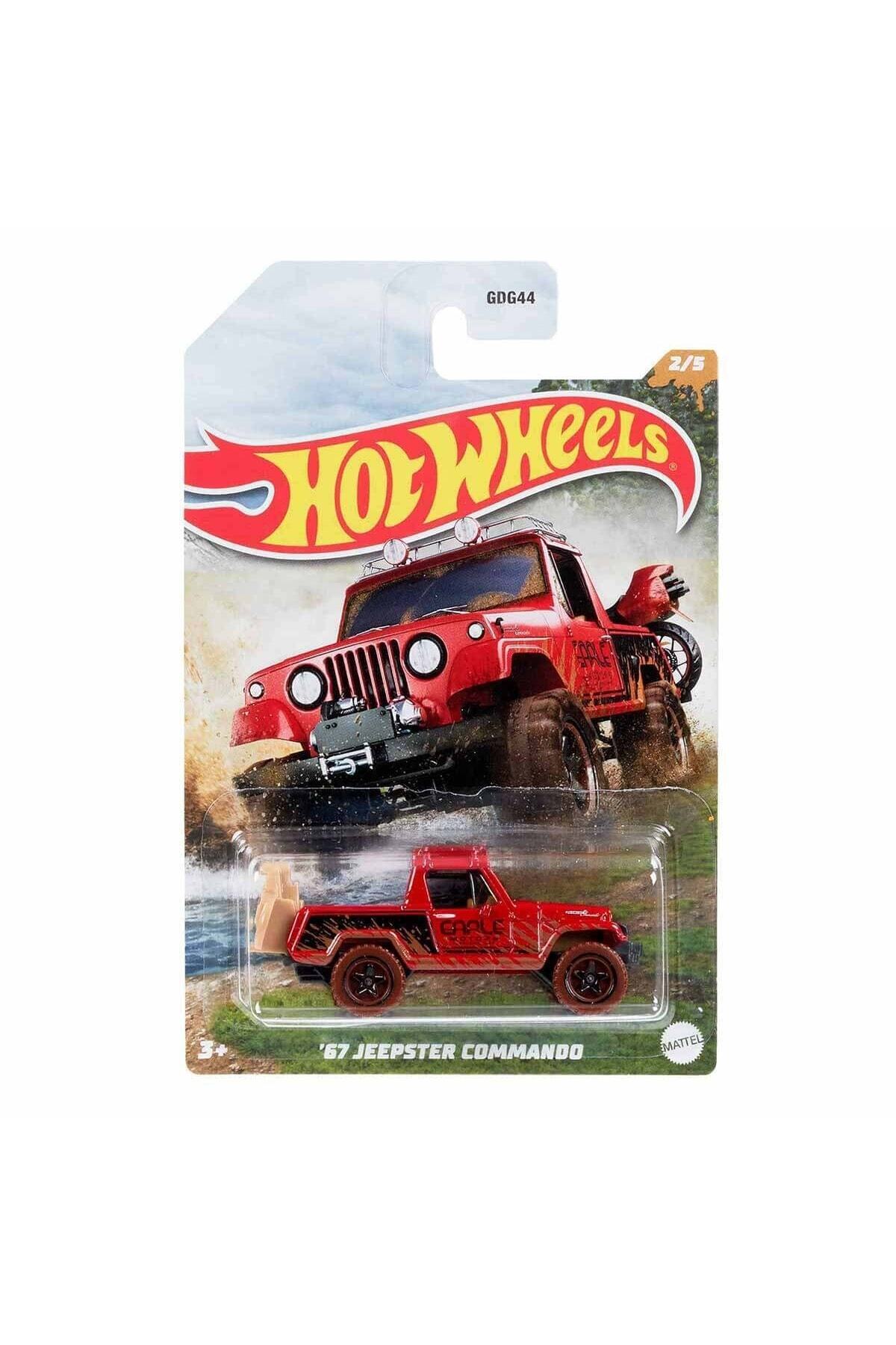 مدل خودرو 67 RUNNERS MUD COMMANDO JEEPSTER 7CM MINI MODEL VEHICLE هات ویلز اورجینال HOT WHEELS