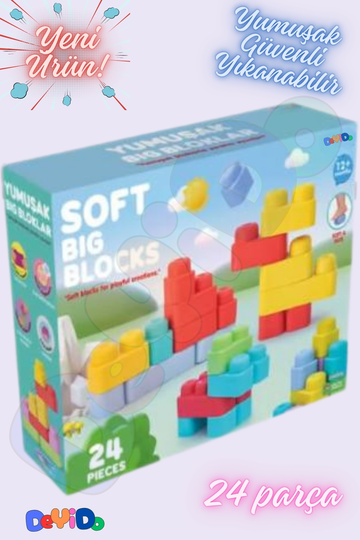 لگو و اسباب بازی های ساخت محور SOFT BIG BLOCK LE GO SET BLOCKS آموزشی سرگرم کننده کودک 24 تیکه از ترکیه DeYiDo