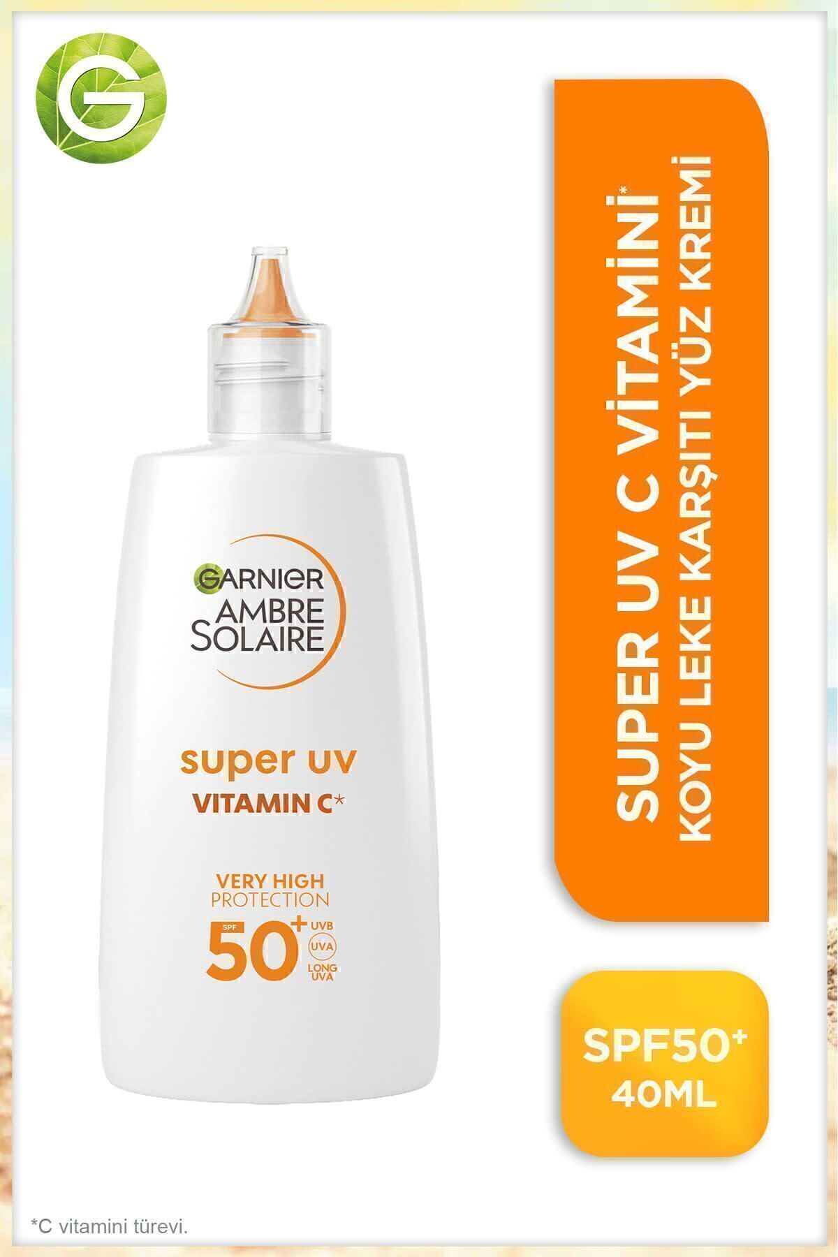 Garnier کرم ضد آفتاب چگال سوپر UV ویتامین C آمبر سولر SPF50+ 40 میلی لیتر