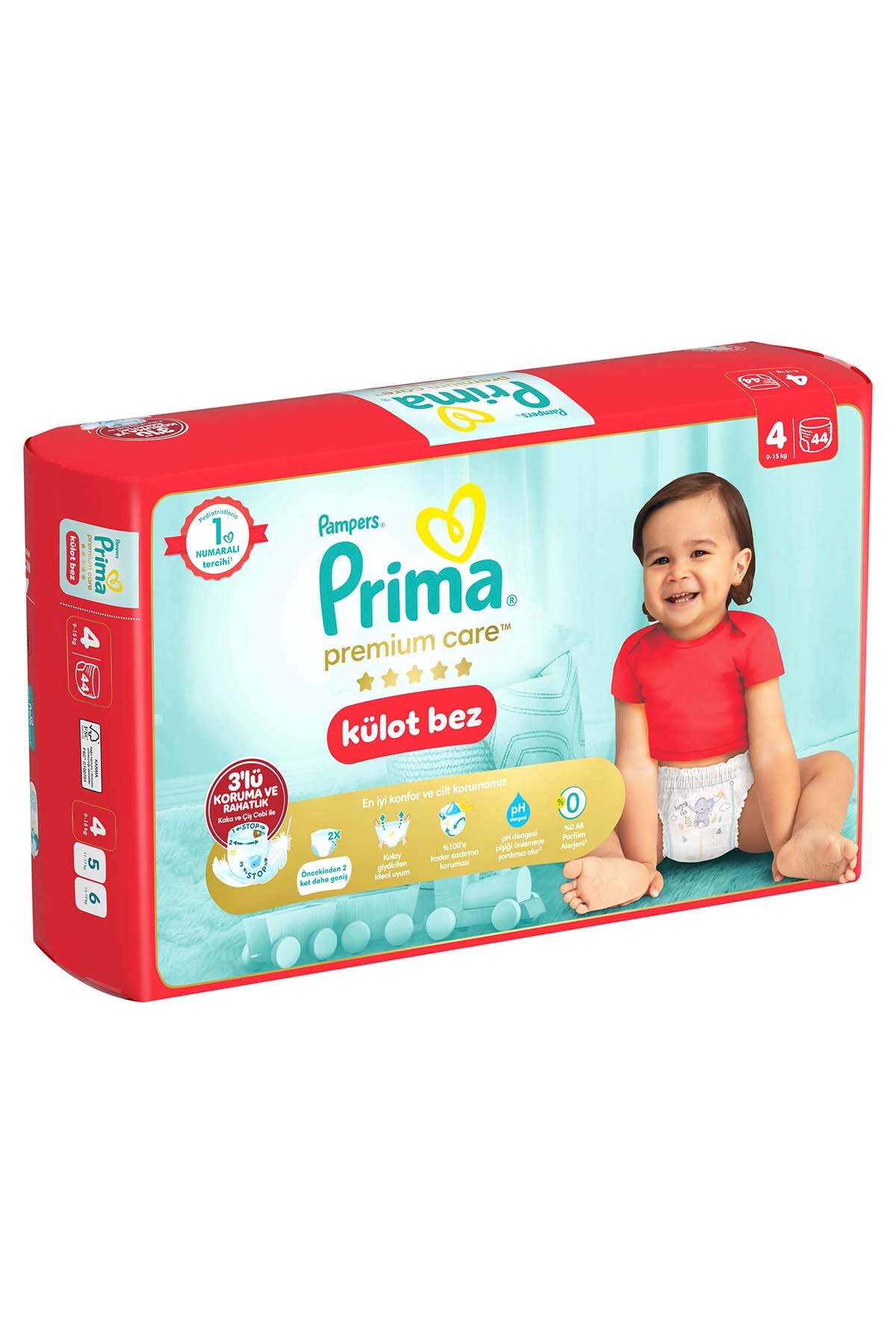 پوشک بچه شورتی CARE PREMIUM سایز 4 44 عددی اورجینال Prima