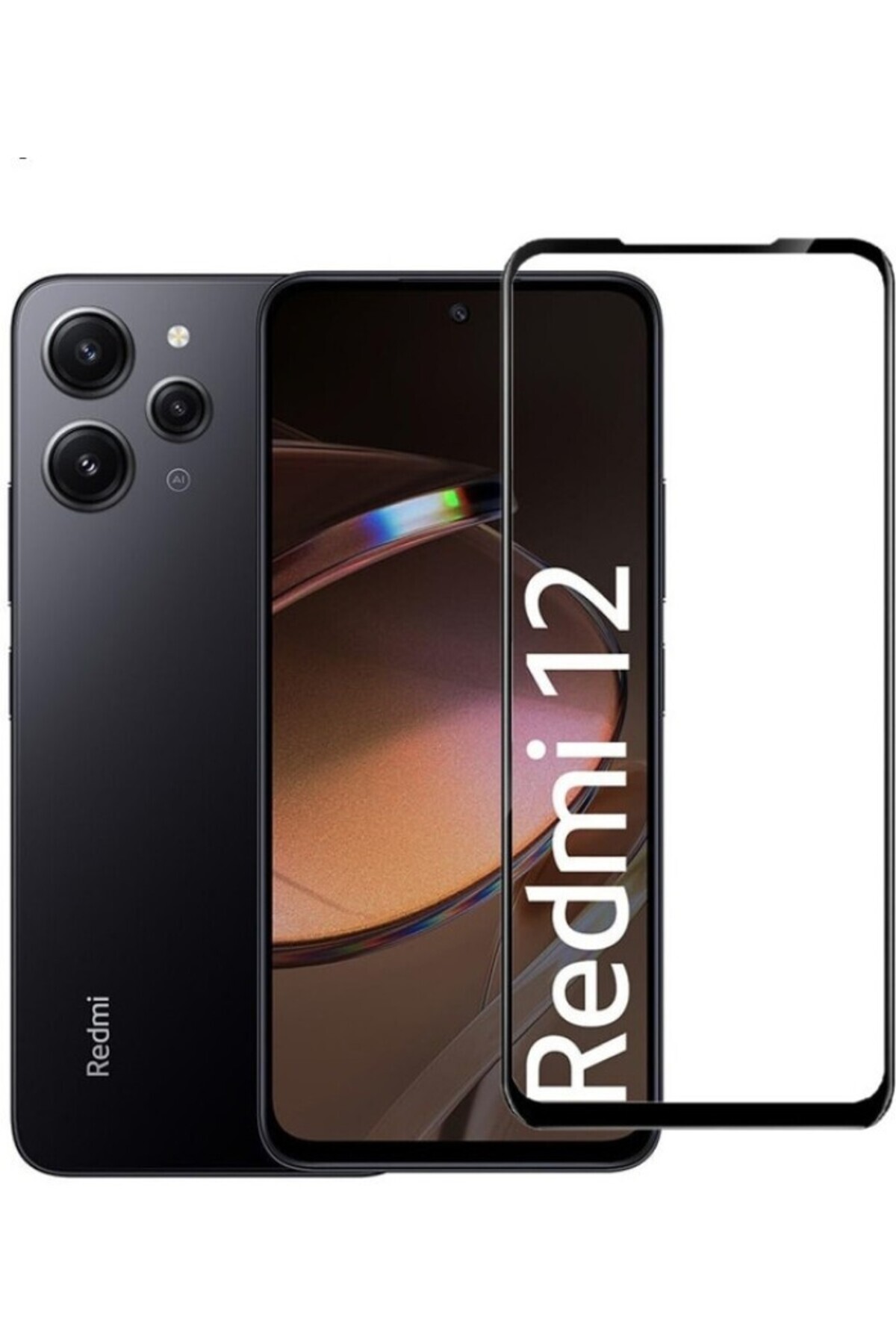 محافظ صفحه نمایش تمام شیشه نشکن REDMI 12 150CC ANTISTATIC BIG EDGE 9H REAL TEMPERED HARD PROTECTION فیبکس Fibaks