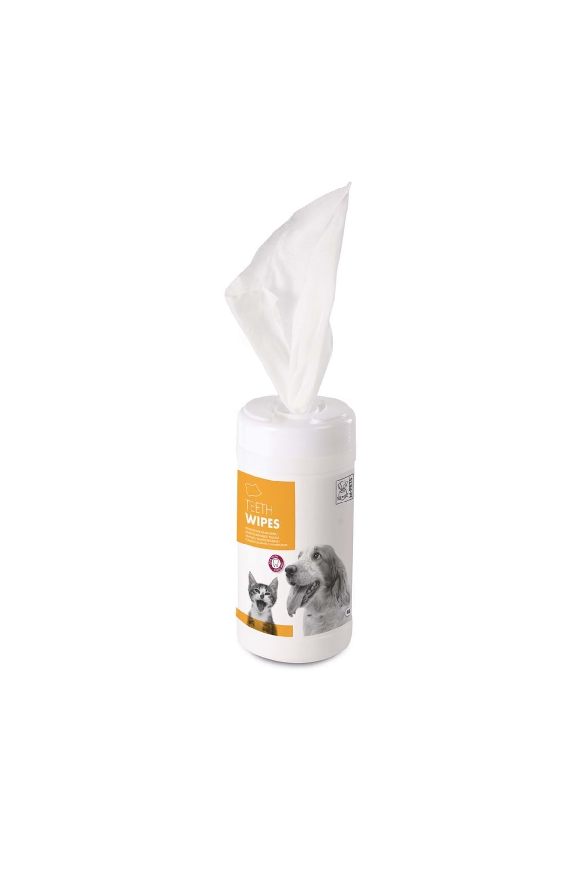 دستمال تمیزکننده دندان گربه و سگ ۴۰ عددی ام‌پتس M-PETS