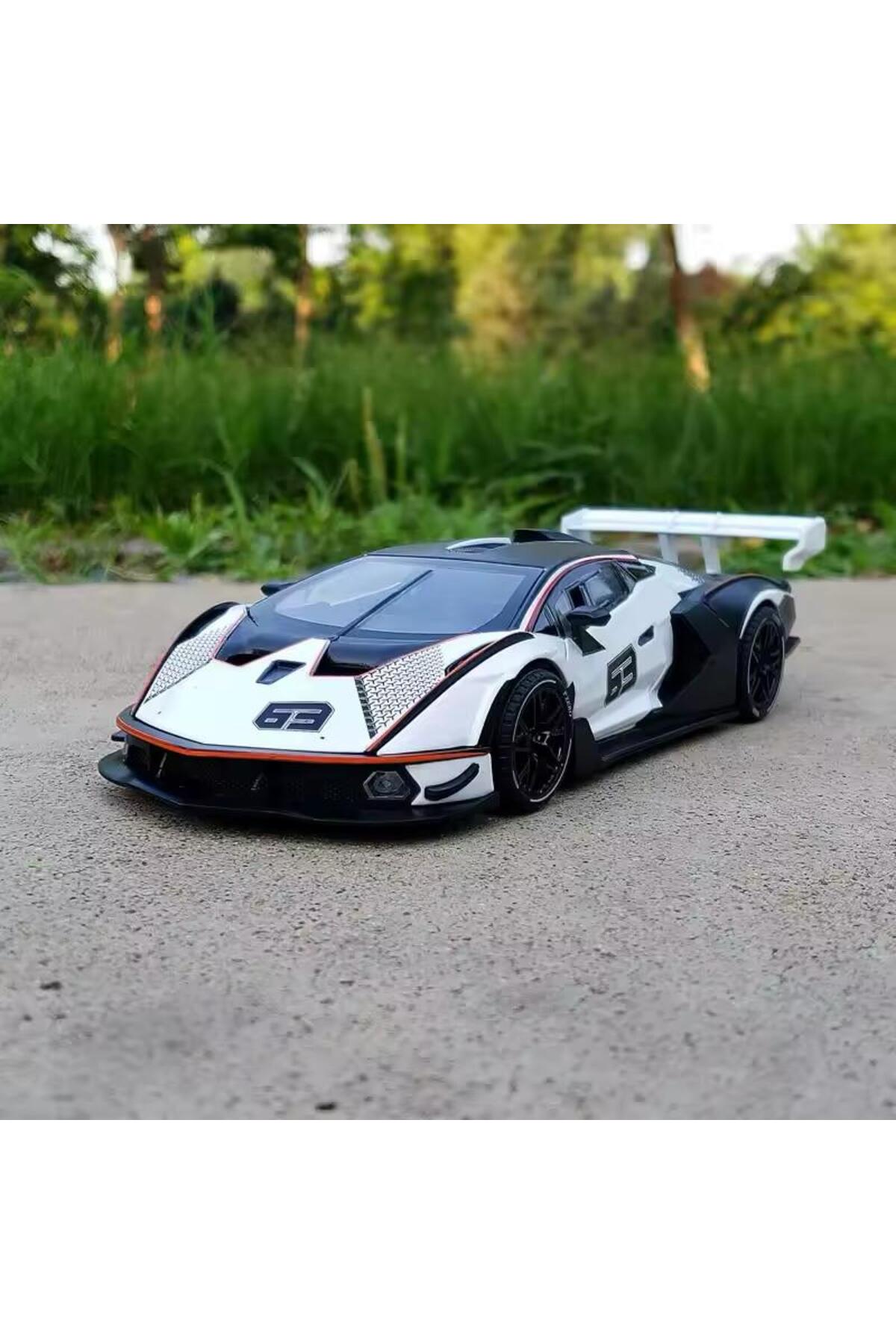مدل خودرو 1:24 LAMBORGHINI SCV12 سفید DIECAST MODEL CAR TOY اورجینال scntoys