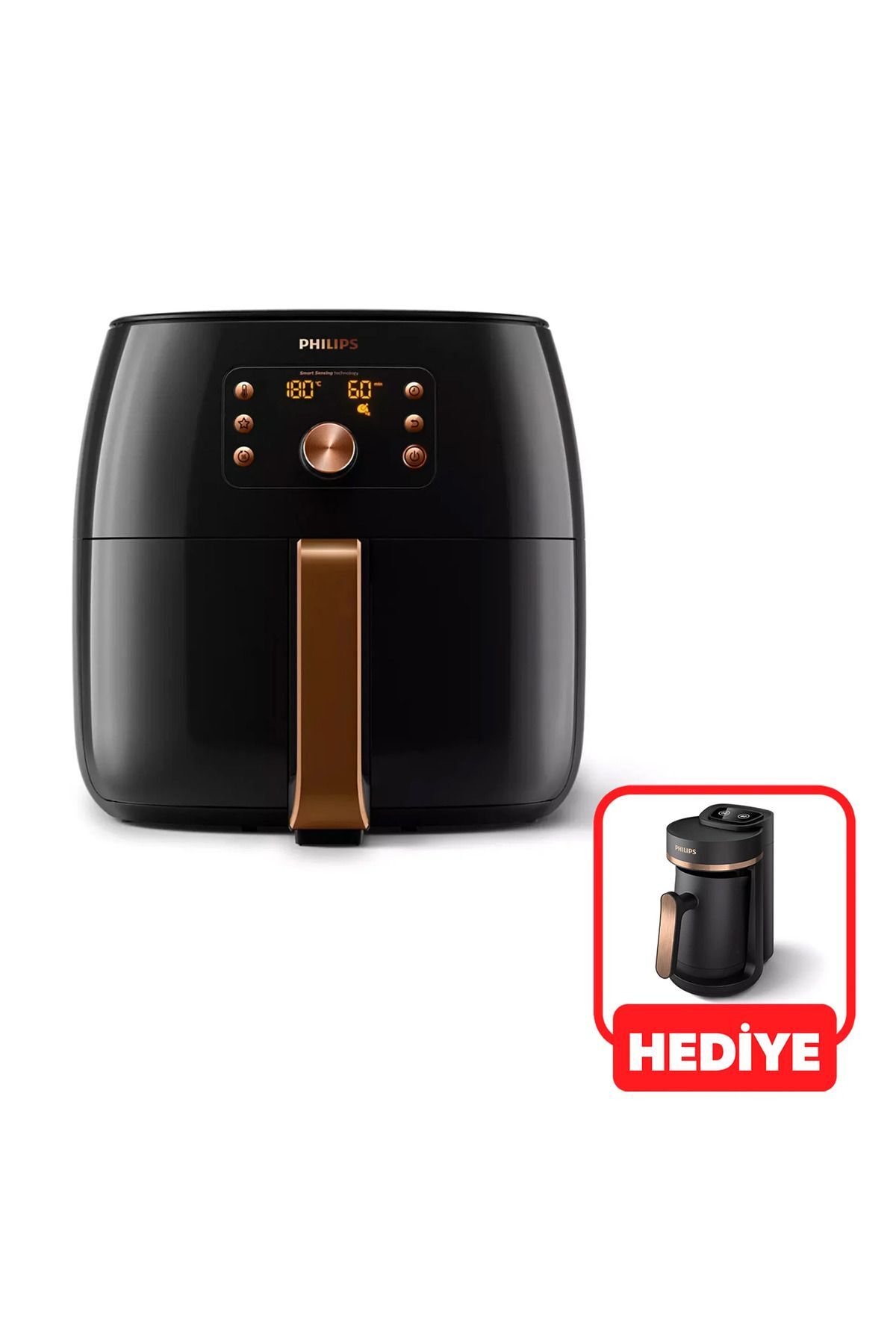 سرخ کن 9000 AIRFRYER XXL SMART SENSING 7.3 لیتری هدیه قهوه ساز ترک فیلیپس اورجینال Philips