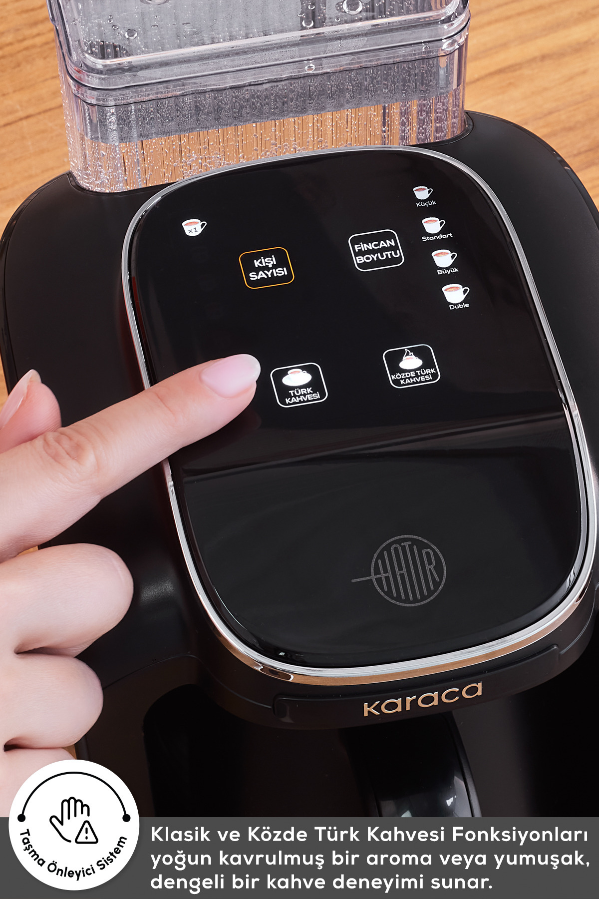 قهوه ساز ترک مخزن آبگیر اتوماتیک با ظرفیت 5 لیوان امپریال قرمز اورجینال Karaca