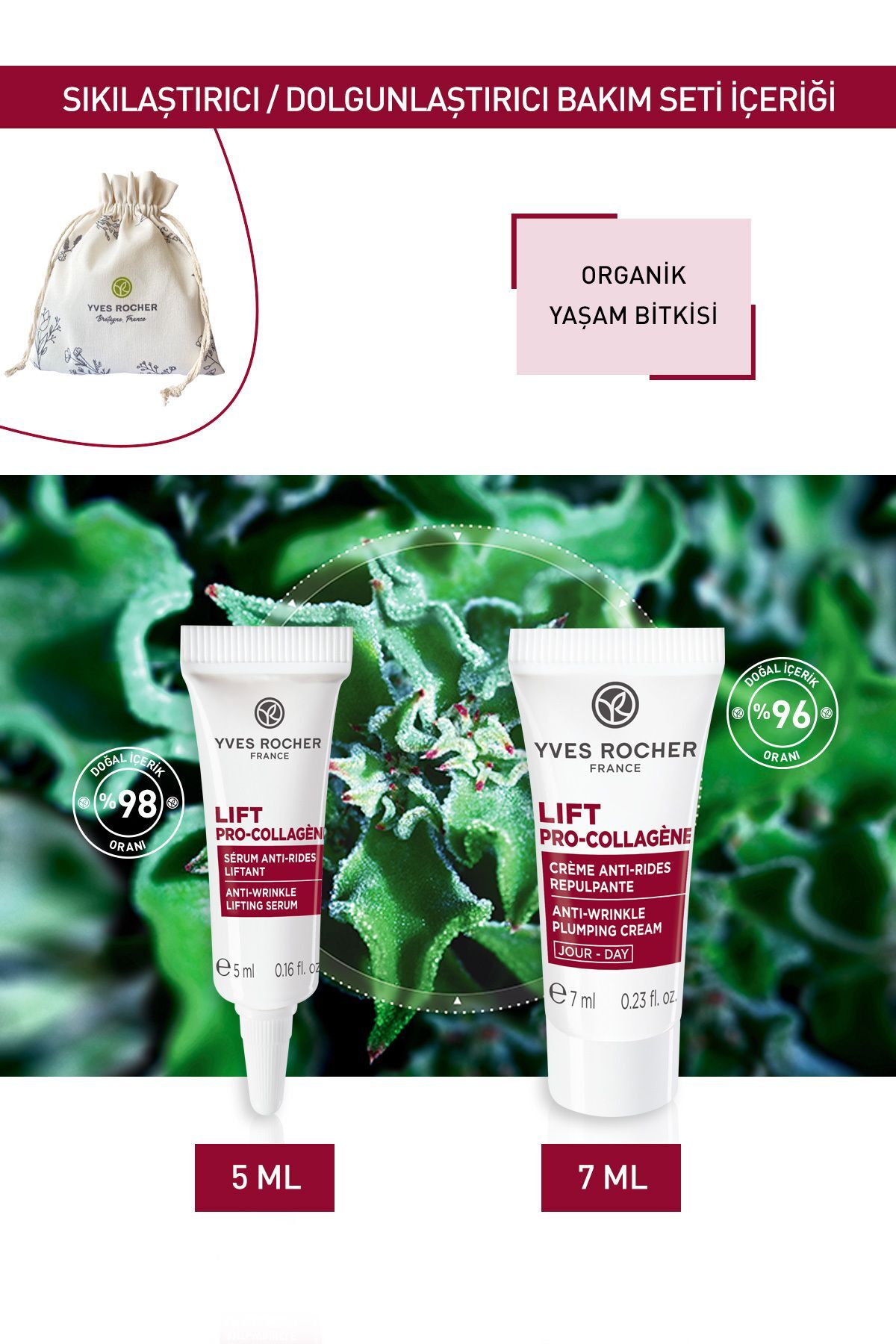 ست مراقبت پوست محکم کلاژن گیاهی و هیالورونیک بالابر PRO COLLAGE Yves Rocher