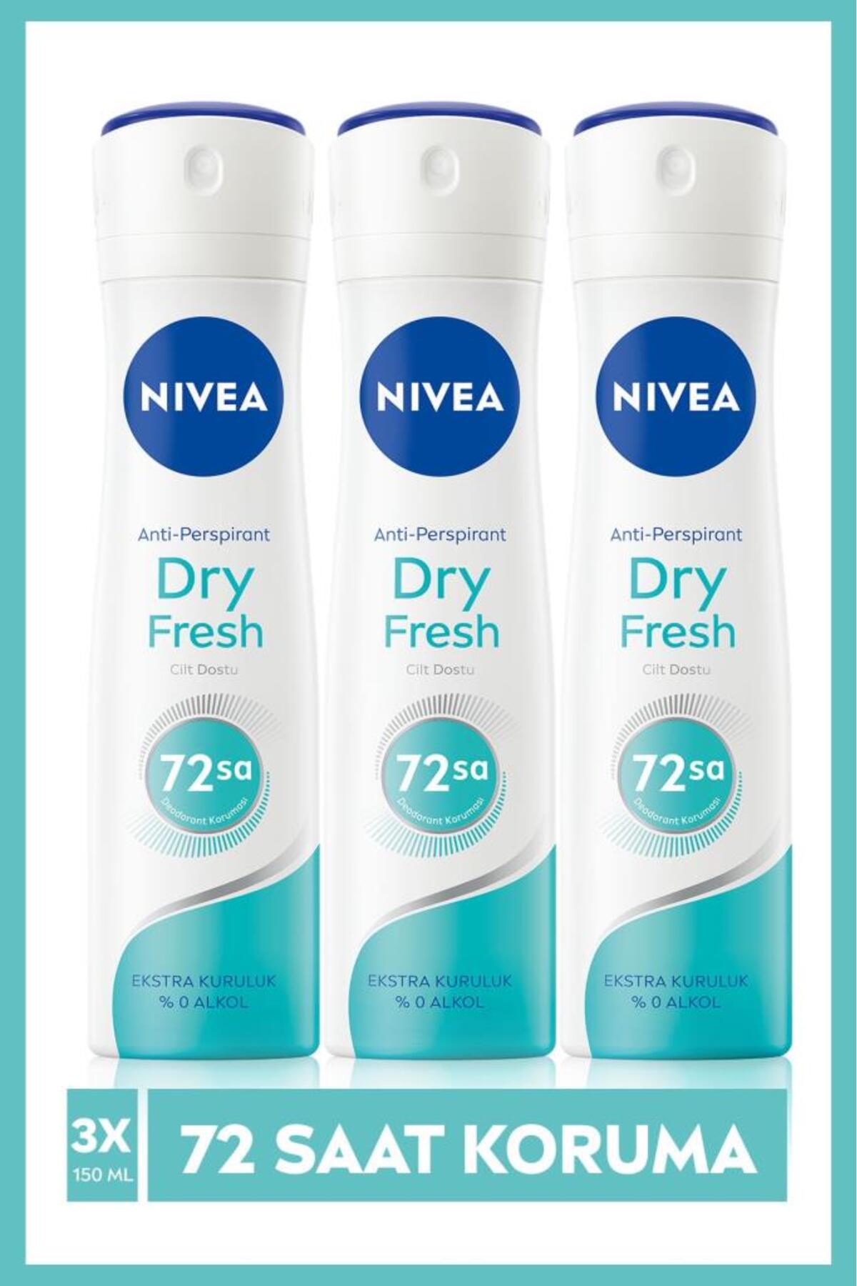 NIVEA ضدعرق خشک تازه زنانه، محافظت 48 ساعته، حجم 150 میلی لیتر × 3