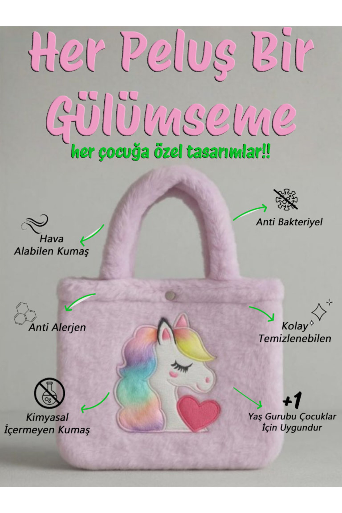 اسباب بازی های پشمی کیف مخملی تک شاخ 35 سانتیمتری – بچه گانه رنگارنگ و ناز POLLYTOYS PELÜŞ OYUNCAKTA DÜNYA MARKASI