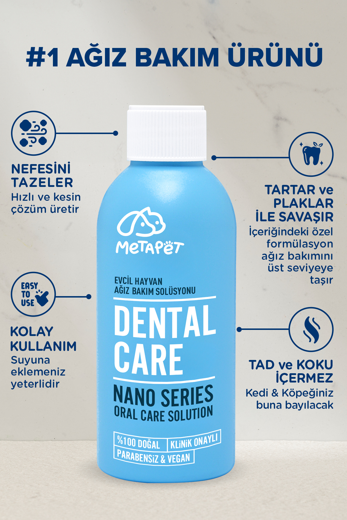محلول پاک‌کننده دهان سگ متاپت Metapet، ۱۵۰ میلی‌لیتر