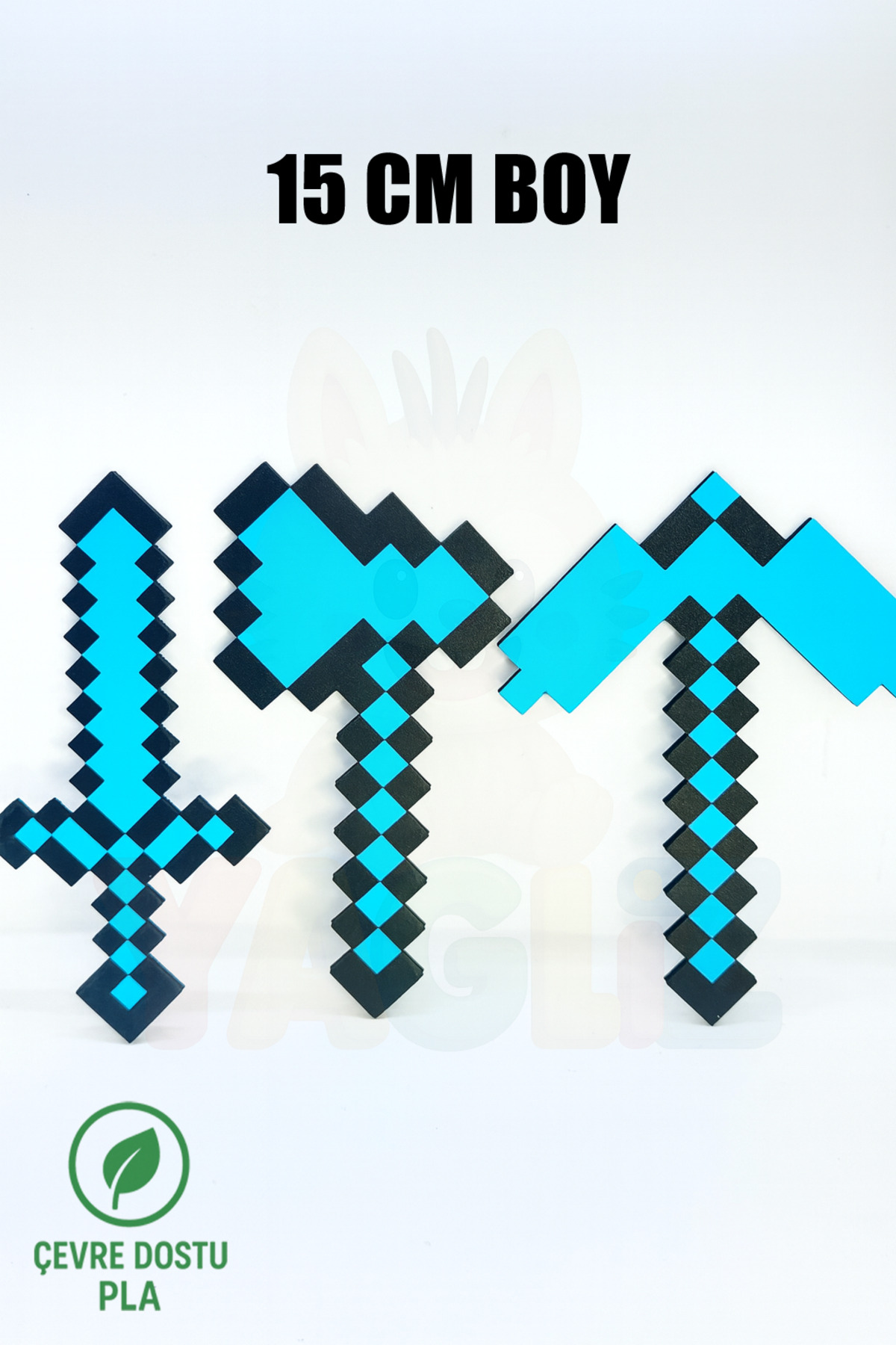 فیگور MINECRAFT 15CM ست شمشیر کلید تبر سه تایی الماس 15 سانتی متری 3 ESENLİWE