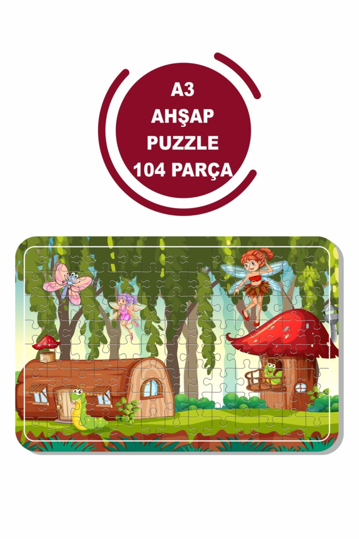 پازل چوبی 104 تکه FAIRIES A3 LAND OF FAIRY TALES Baskı Atölyesi