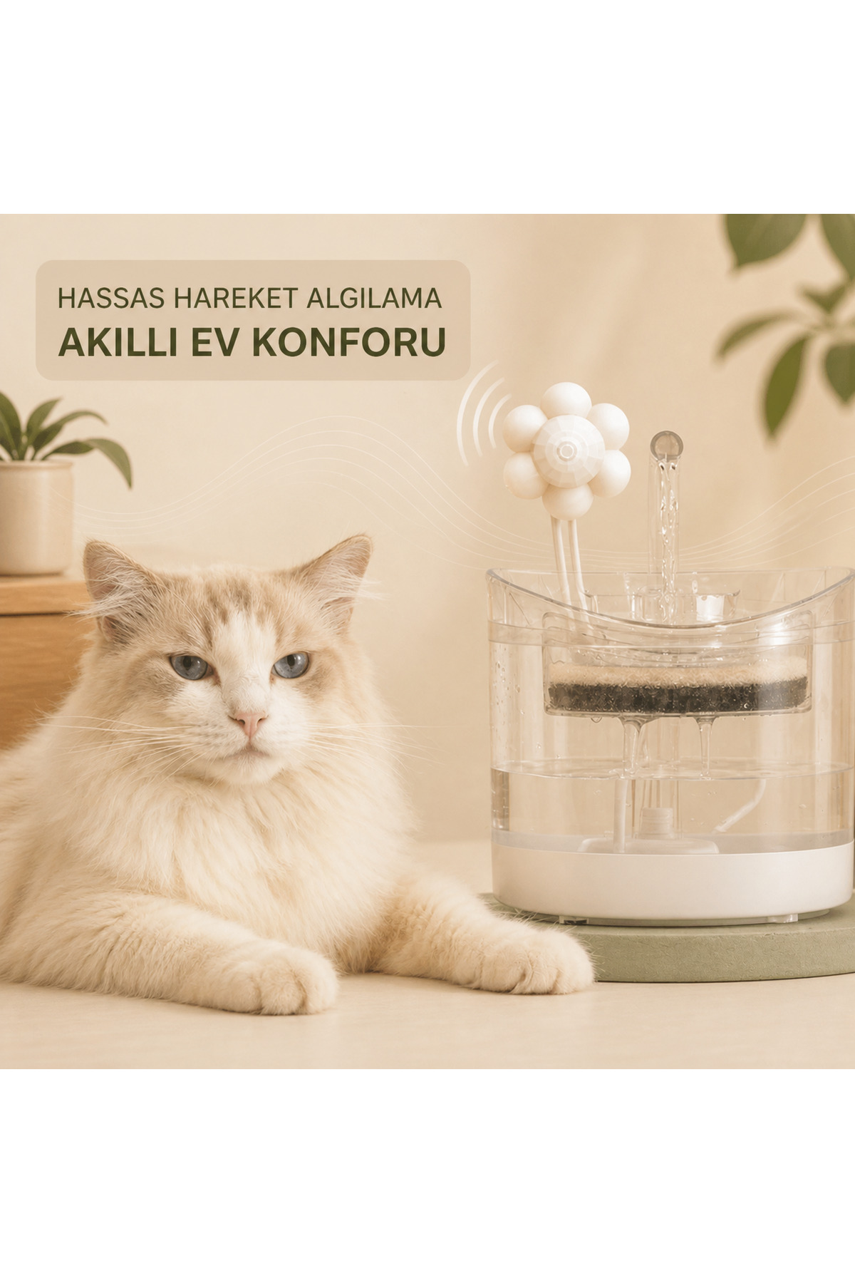 آبخوری فواره‌ای گربه ری‌پوینت ReyPoint مدل SKKIZILOTESI با حسگر حرکتی مادون‌قرمز