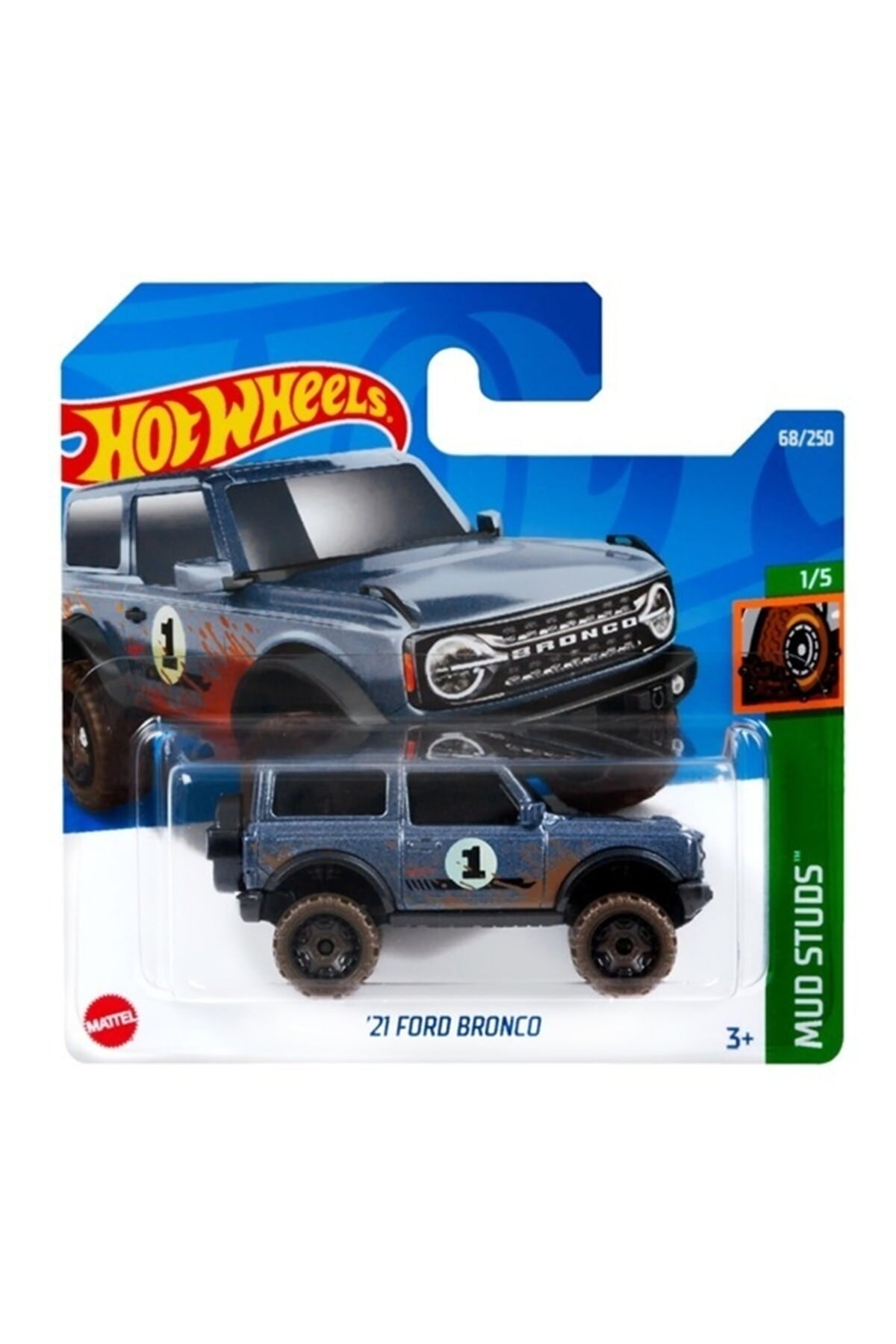 ماشین اسباب بازی '21 FORD BRONCO MUD STUDS 1 5 68 250 هات ویلز اورجینال HOT WHEELS