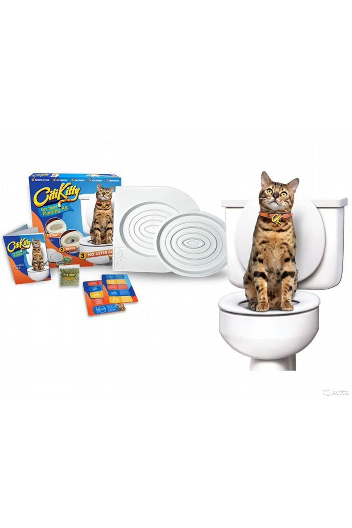 ست آموزش استفاده گربه از توالت Citi Kitty مدل CK-2022، سفید