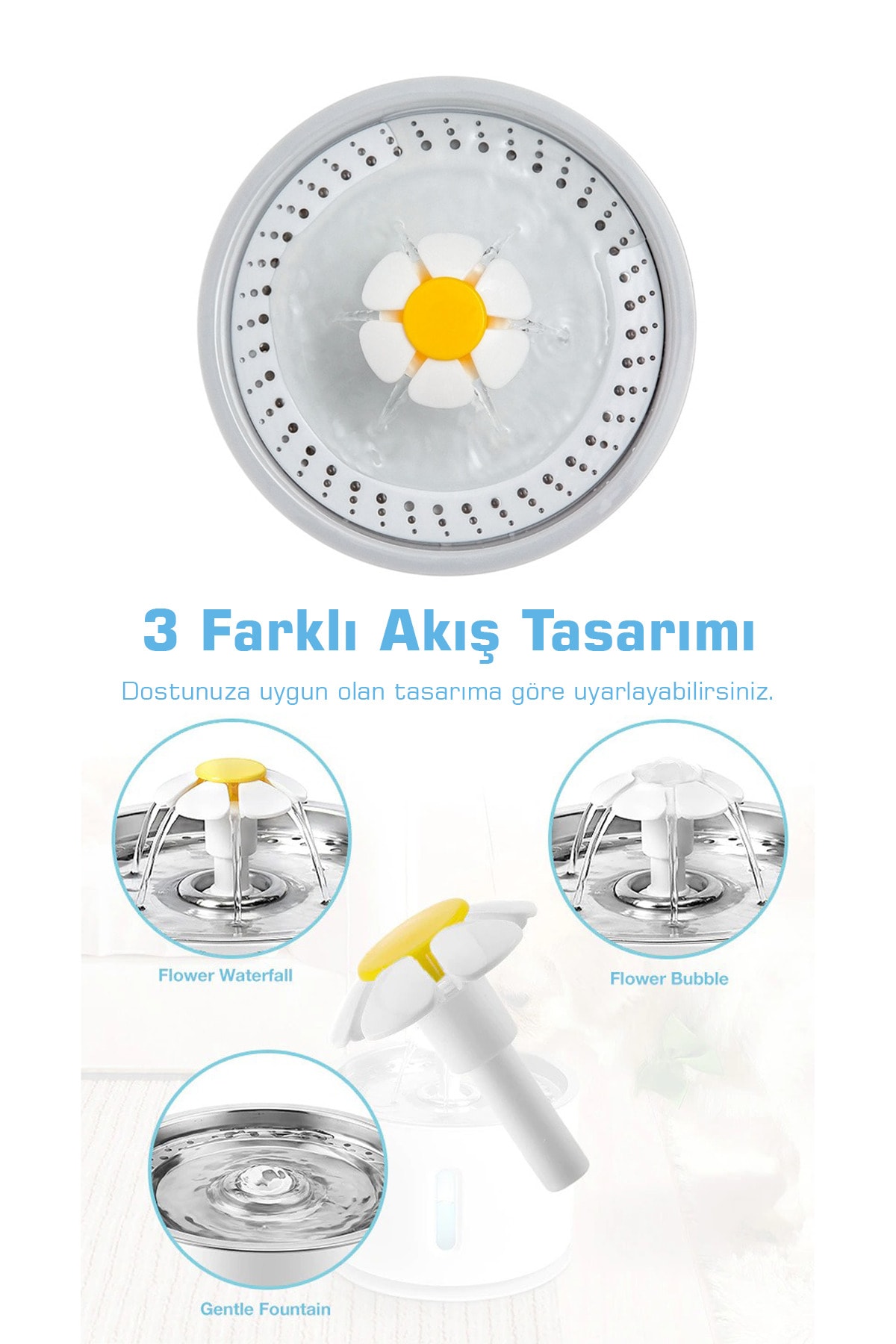 آبخوری فواره‌ای خودکار تکنوجت Technojet برای گربه و سگ، ۲٫۴ لیتر، USB و نشانگر LED