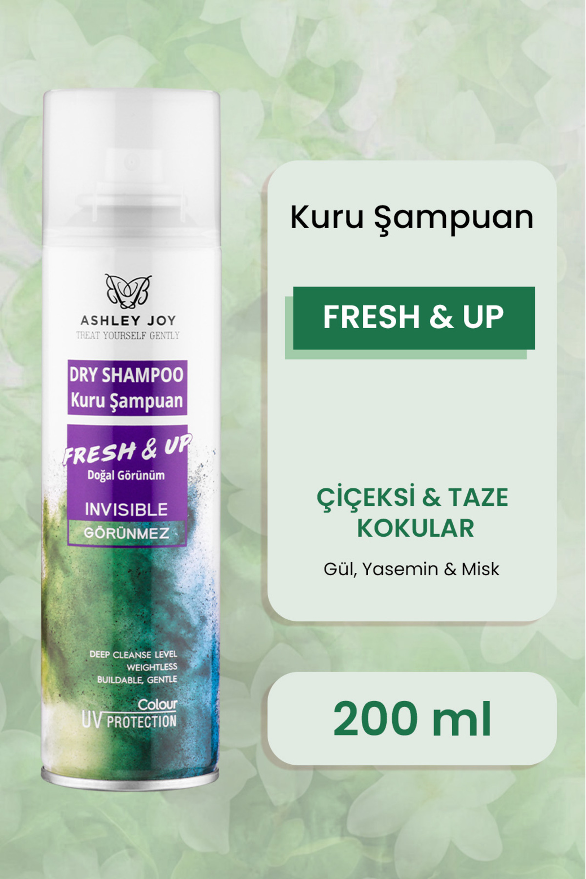 شامپو خشک حجم دهنده مدل Fresh &amp; Up با حجم 200 میل اشلی جوی Ashley Joy