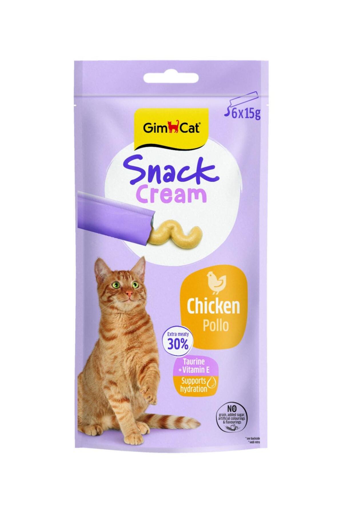 تشویقی مایع گربه جیم‌کت Gimcat با طعم مرغ، ۶×۱۵ گرم