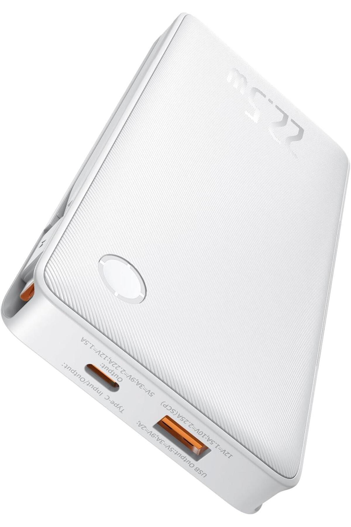 پاوربانک AIRPOW LITE 10000 MAH 22.5W با یکپارچه TYPE C و کابل لایتنینگ سفید اورجینال Baseus