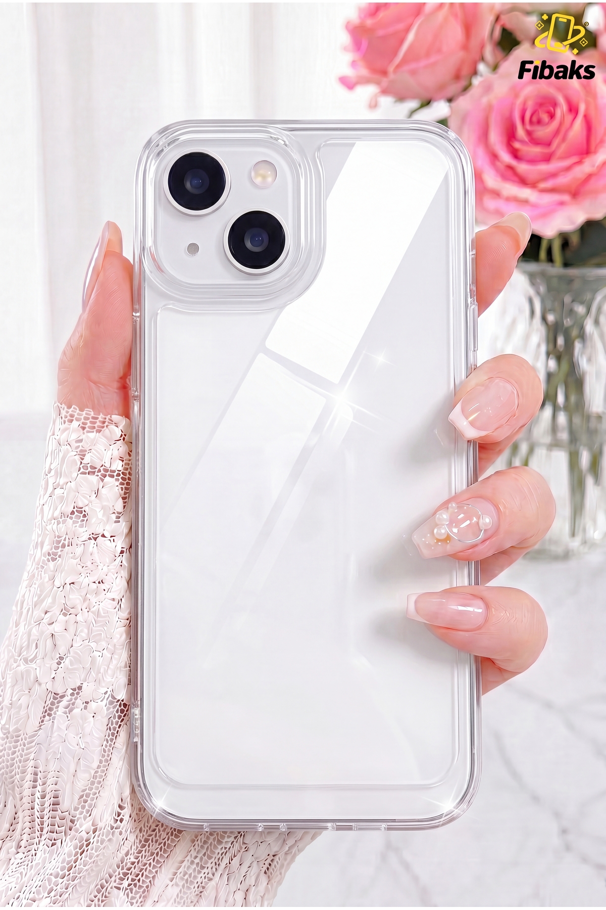 کاور و قاب سیلیکونی انعطاف پذیر نرم شفاف نازک بدون رنگ سازگار با APPLE IPHONE 13 فیبکس Fibaks