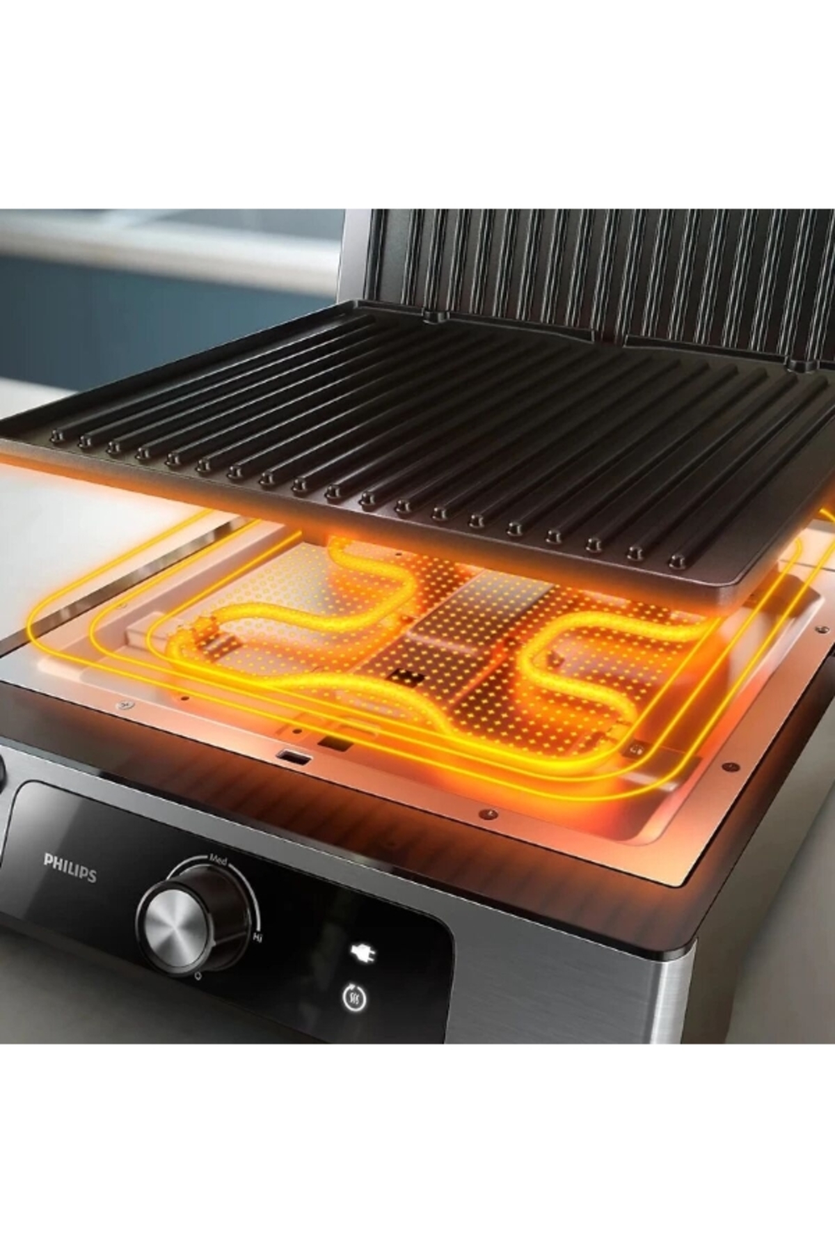 دستگاه ساندویچ و تست 2200W سری 5000 تم آنالوگ گریل HD6301 90 اورجینال Philips