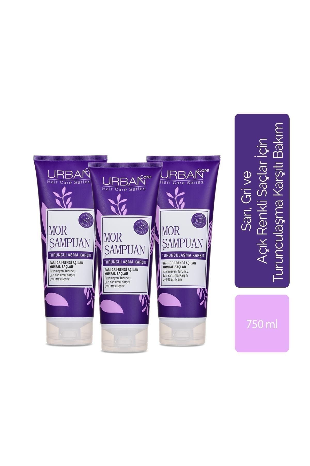 Urban Care شامپو مراقبت از موی بنفش ضد نارنجی 3x250 میلی لیتر محافظت کننده از پرتو UV