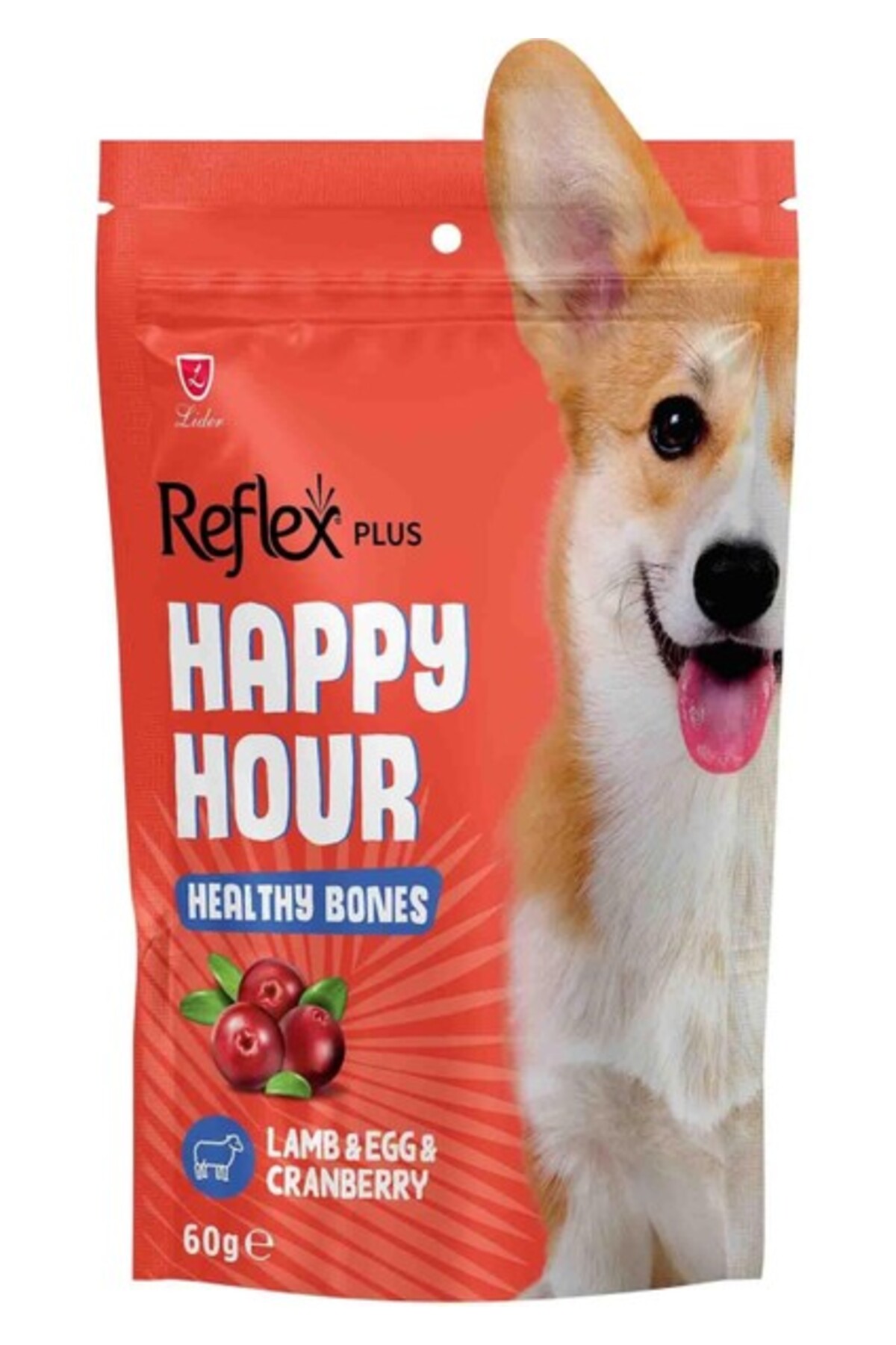 تشویقی سگ رفلکس Reflex، سری Plus Happy Hour Healthy Bones، ۶۰ گرم با طعم بره