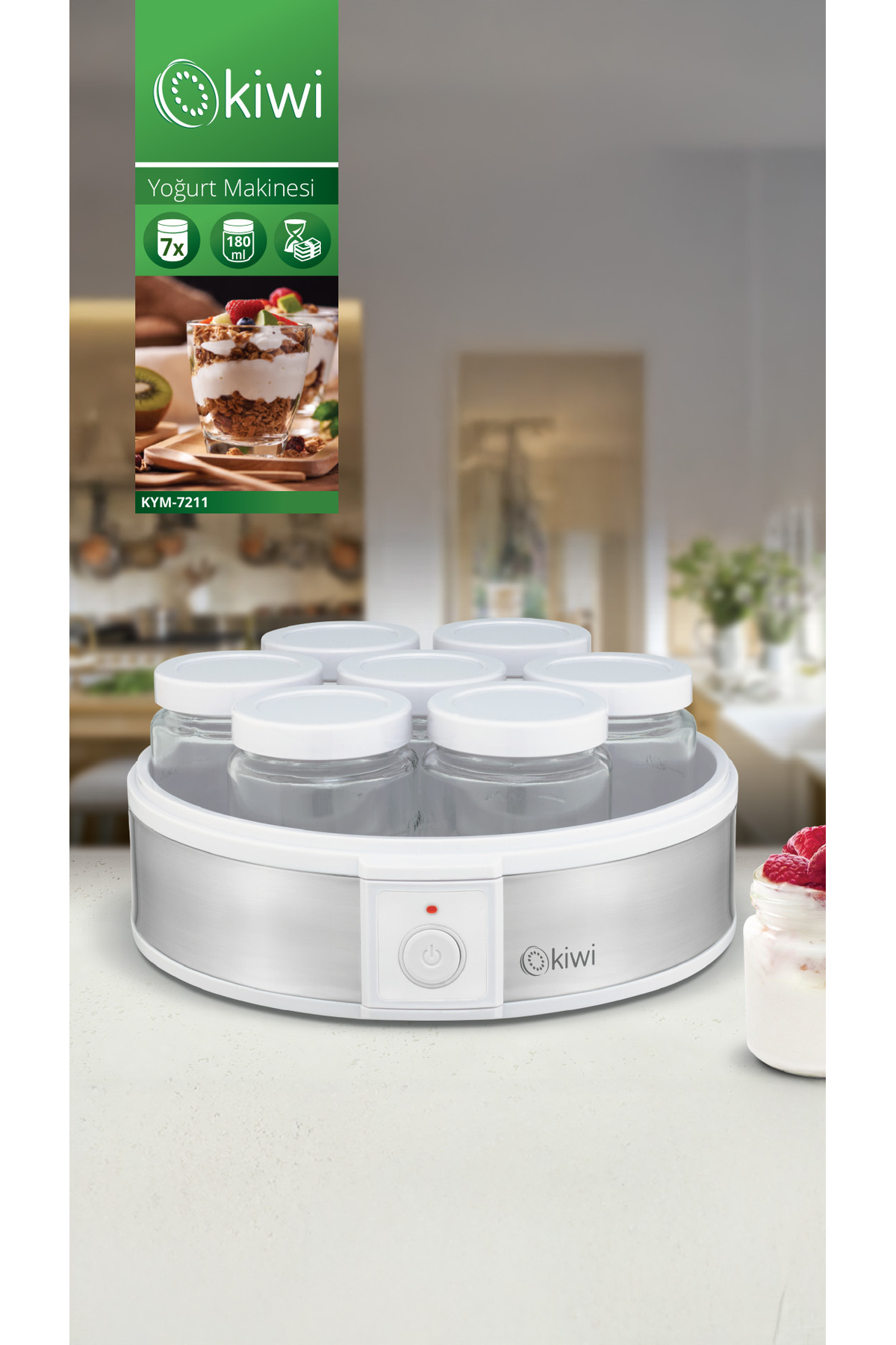 ماست ساز دستگاه سازی شیشه ای ضد زنگ KYM 7211 اورجینال Kiwi