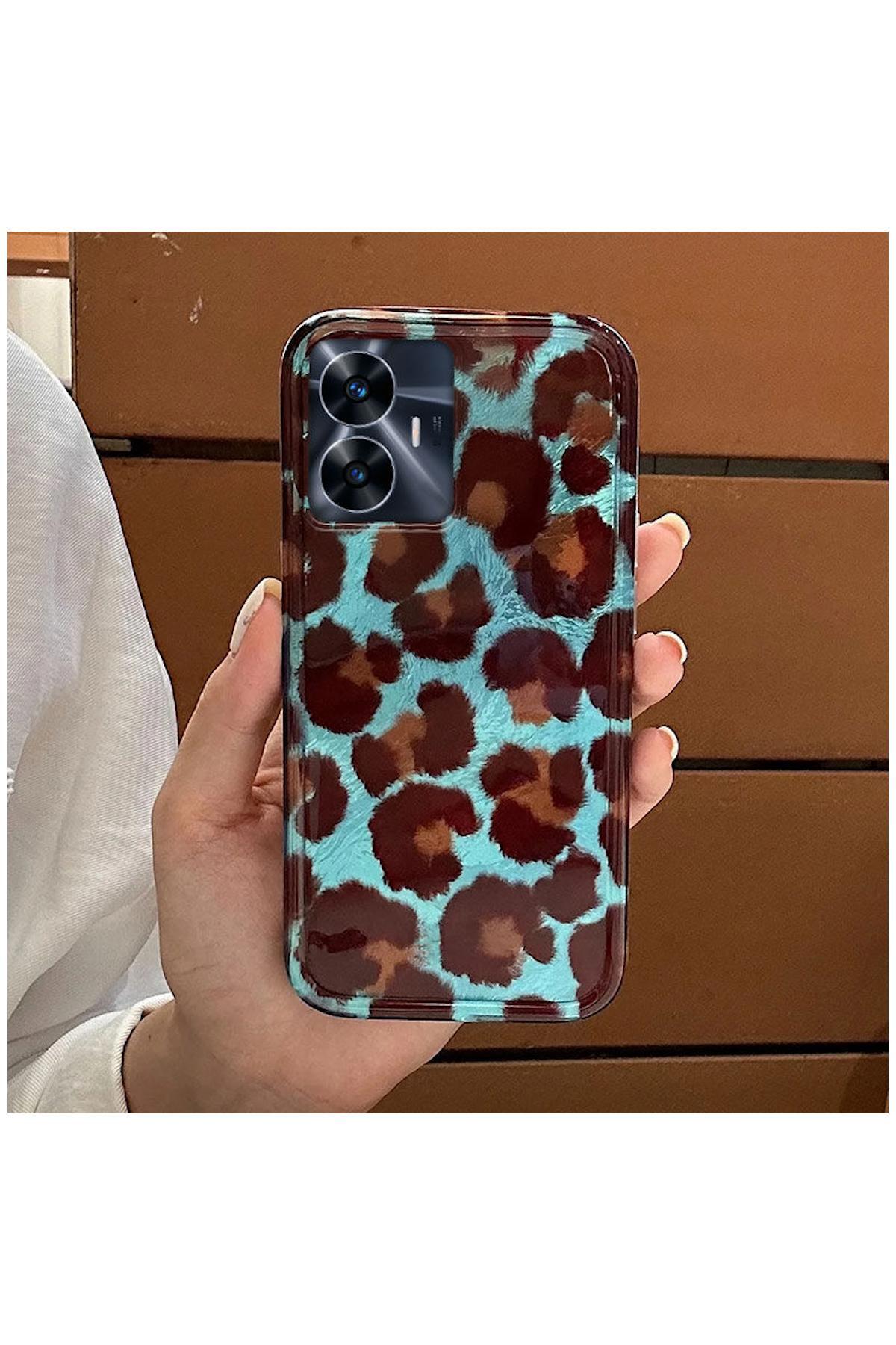 کاور و قاب سازگار با REALME C55 ZEBANA LUXE LEOPARD SILICONE CASE BROWN اورجینال Zebana