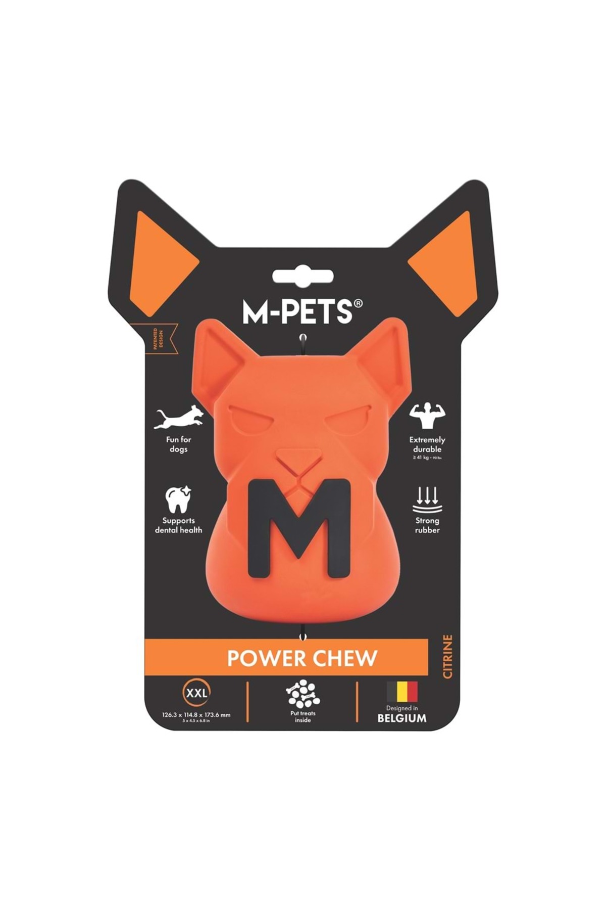 اسباب‌بازی تشویقی سگ ام‌پتس M-PETS Power Chew Citrine، لاستیکی، نارنجی، XXL