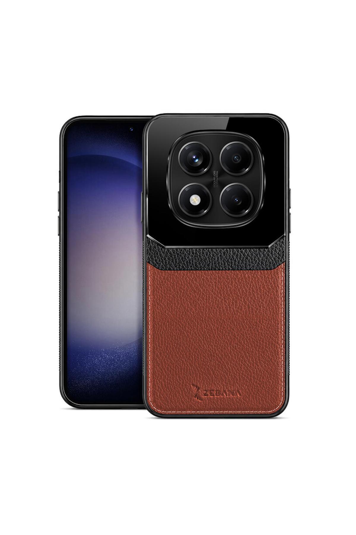 کاور و قاب چرمی لنز سازگار با کیس POCO X7 PRO XIAOMI به رنگ قهوه ای اورجینال Zebana