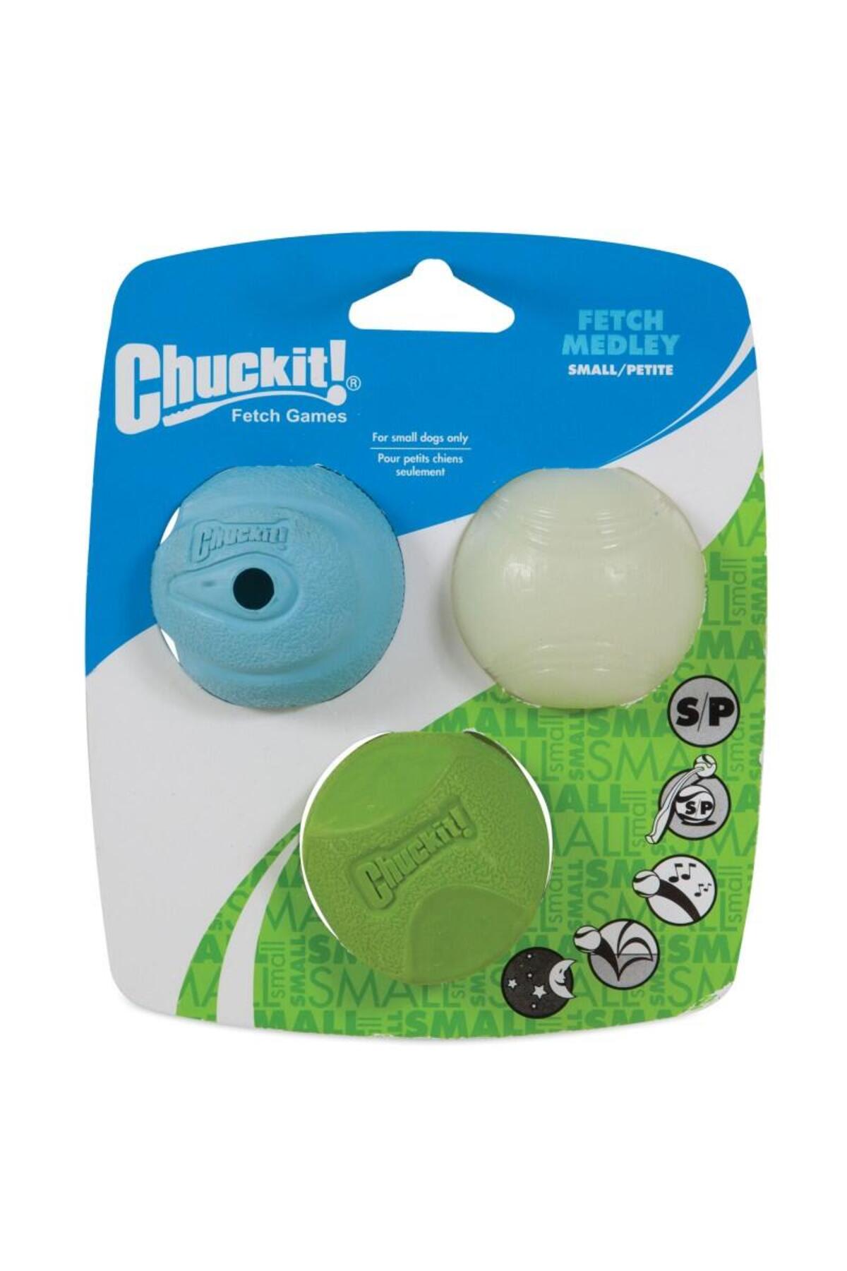 توپ بازی سگ چاکیت Chuckit Fetch Medley، بسته ۳ عددی، سایز S خاکستری