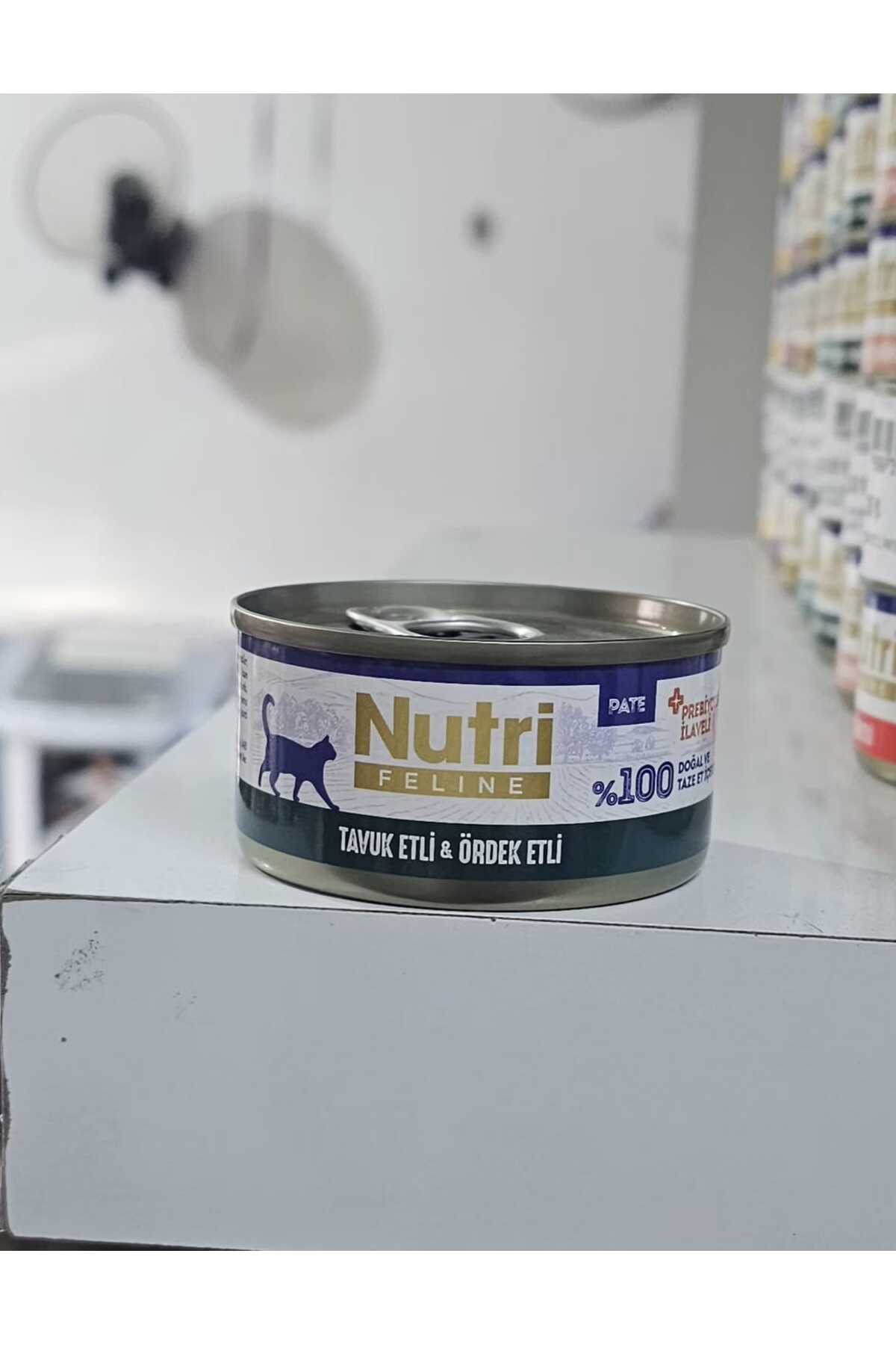 غذای کنسروی گربه نوتری‌فلاین Nutrifeline، پاته مرغ و اردک با پری‌بیوتیک افزوده، ۷۰ گرم