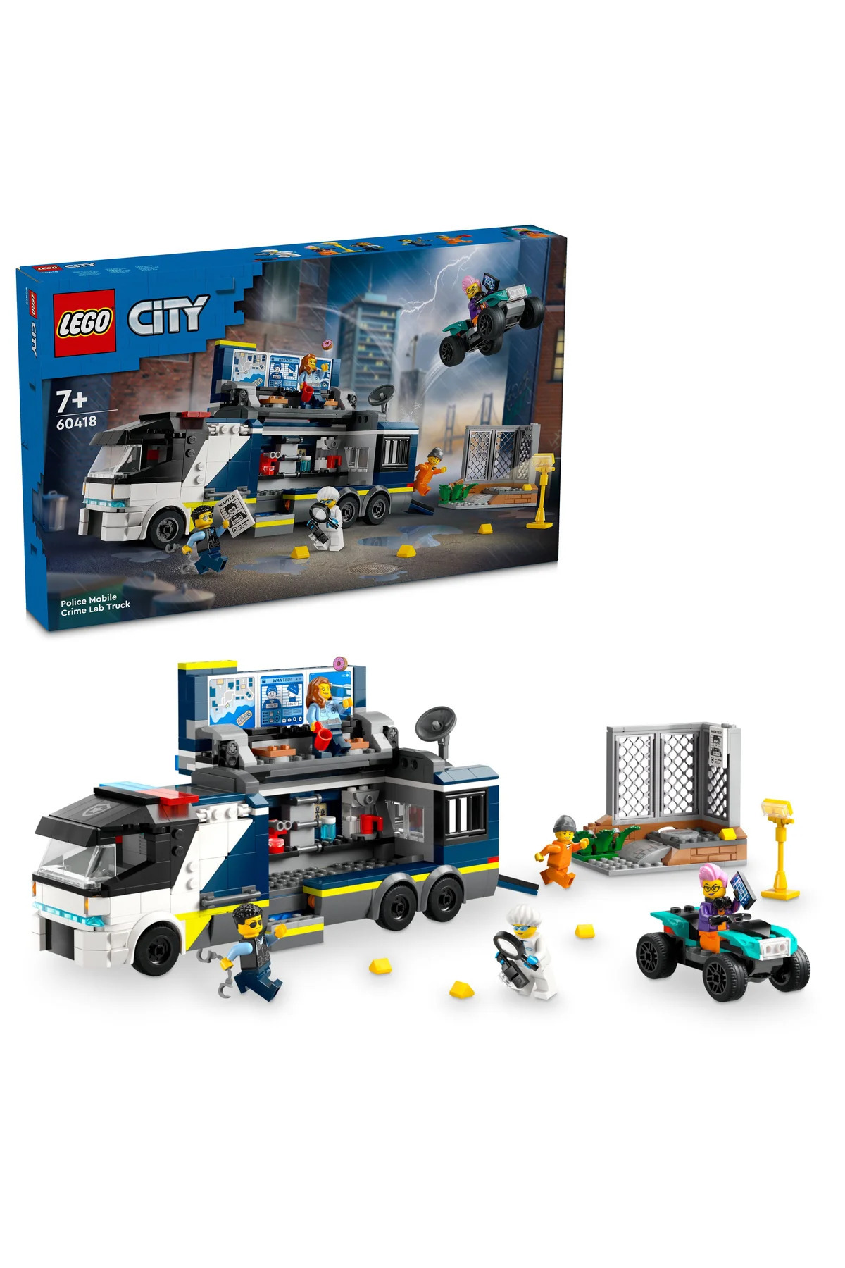 LEGO مجموعه ساخت شهر پلیسی کامیون آزمایشگاه جنایت متحرک برای 7 سال و بالاتر (674 قطعه)