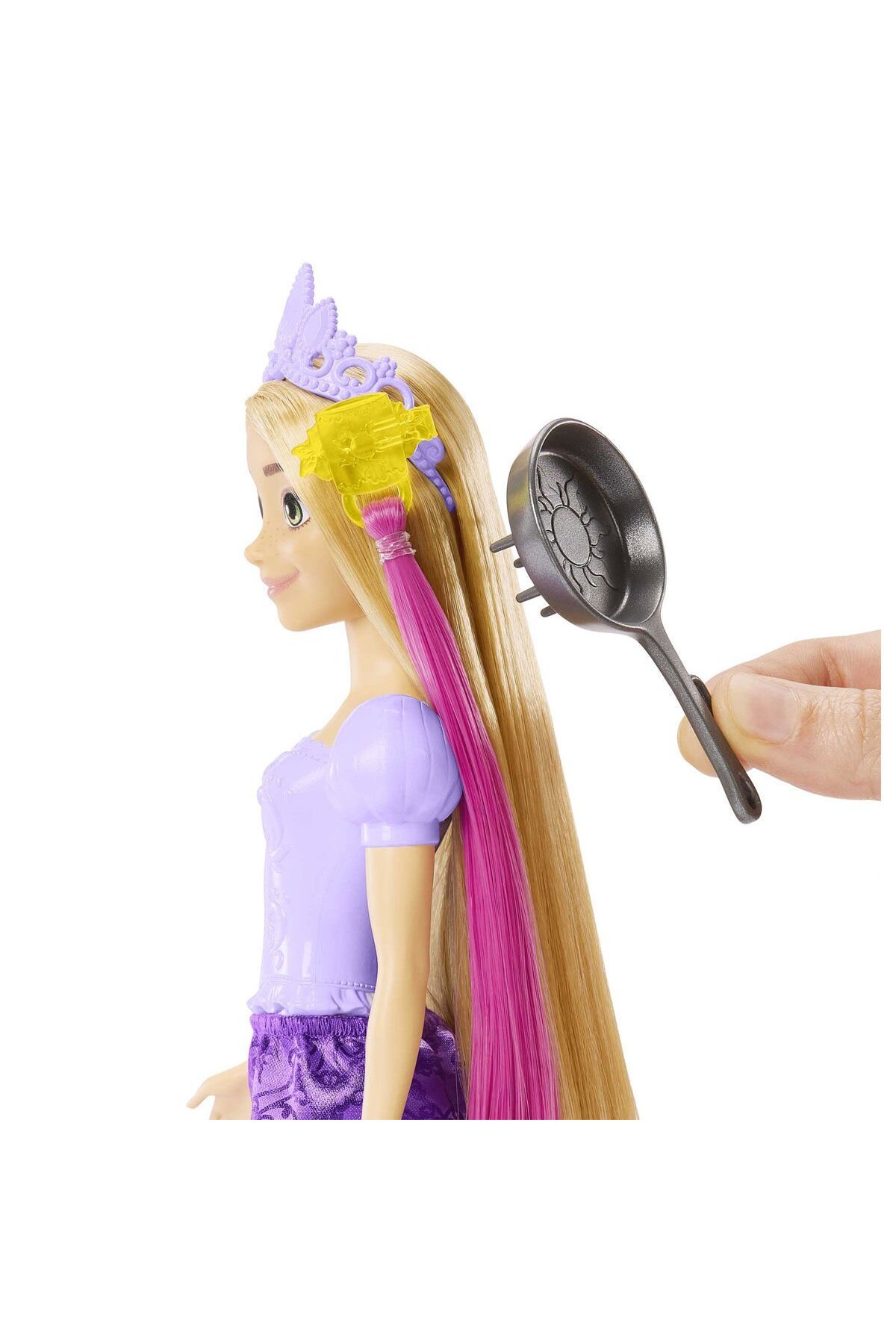 عروسک های اسباب بازی و لوازم جانبی MATTEL DISNEY PRINCESS RAPUNZEL با موهای جادویی تغییر رنگ HLW18 DİSNEY
