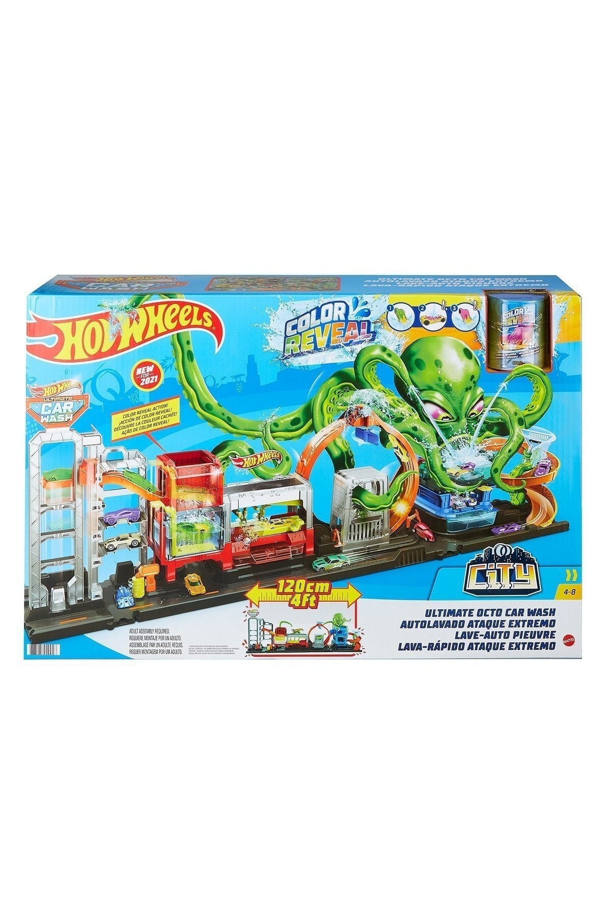ست بازی GTT96 با مجموعه شستشوی اتومبیل OCTOPUS +4 سن هات ویلز اورجینال HOT WHEELS