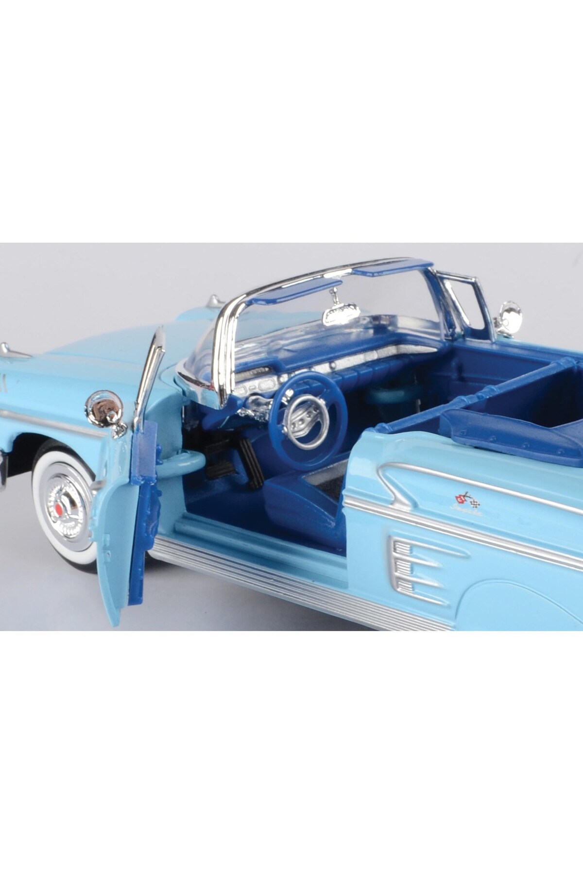 مدل خودرو DIECAST 1958 CHEVY IMPALA 1 24 VEHICLE BLUE اورجینال Genel Markalar
