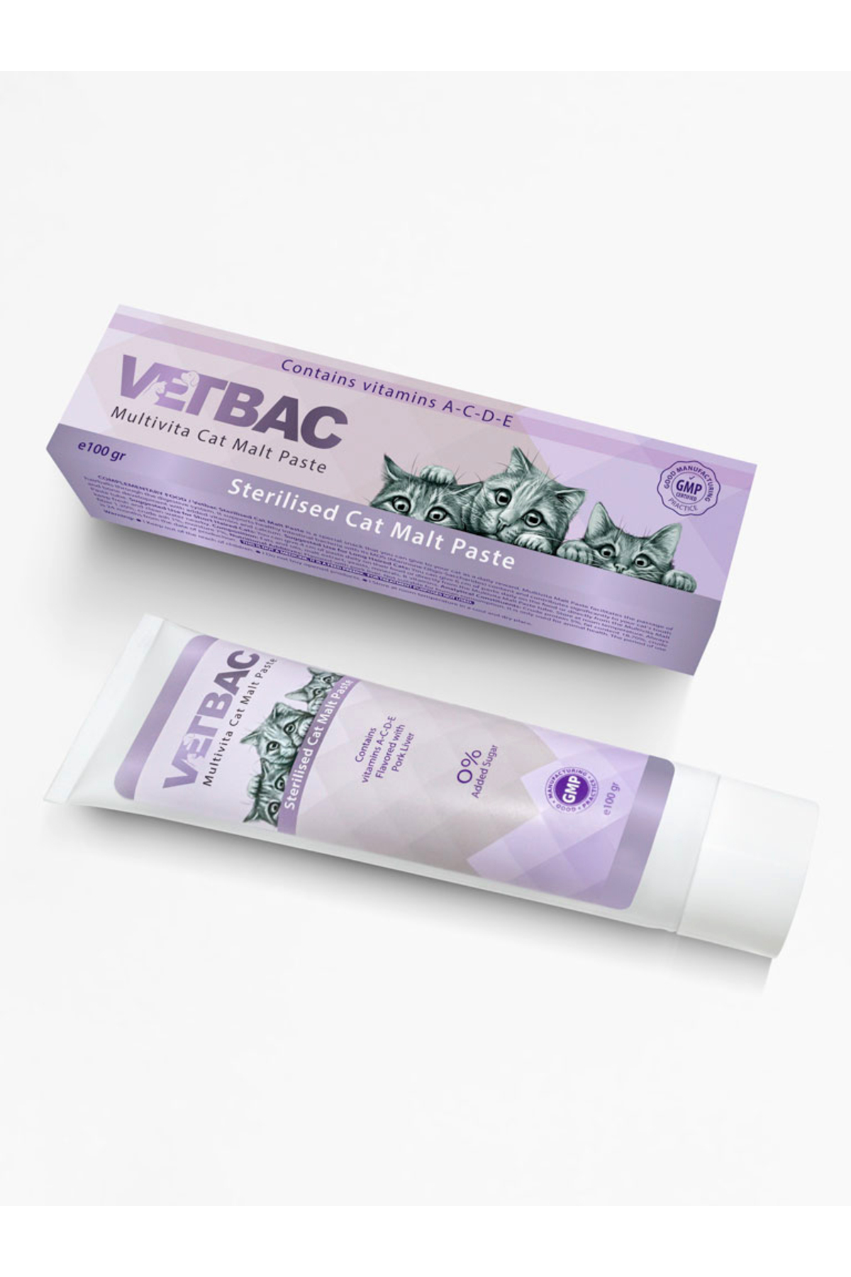 مالت ویتامینه گربه عقیم‌شده برای پیشگیری از گلوله مو، ۱۰۰ گرم، وت‌بک VETBAC