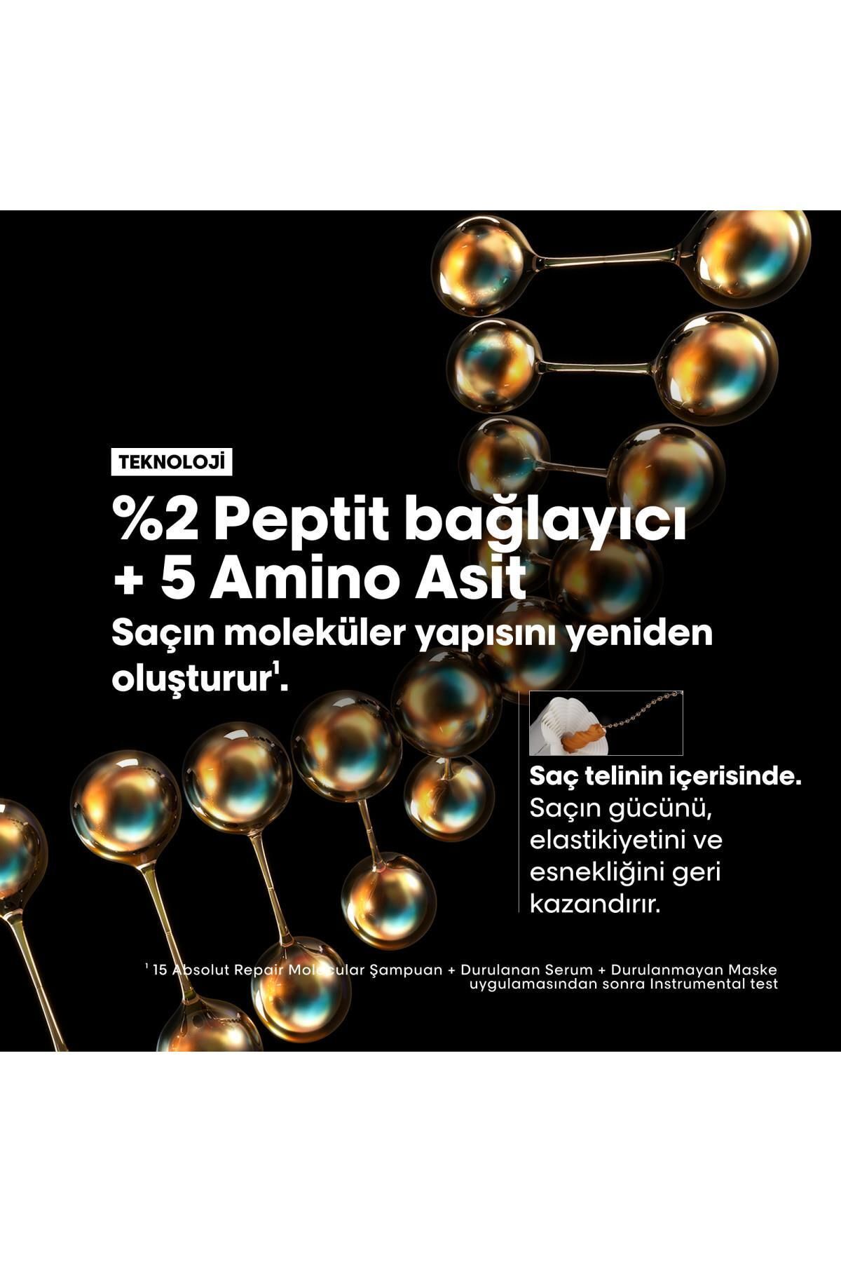 ماسک مو مردانه و زنانه مولکولی تعمیر ABSOLUT برای همه موهای فرسوده 50 میل L'oreal Professionnel