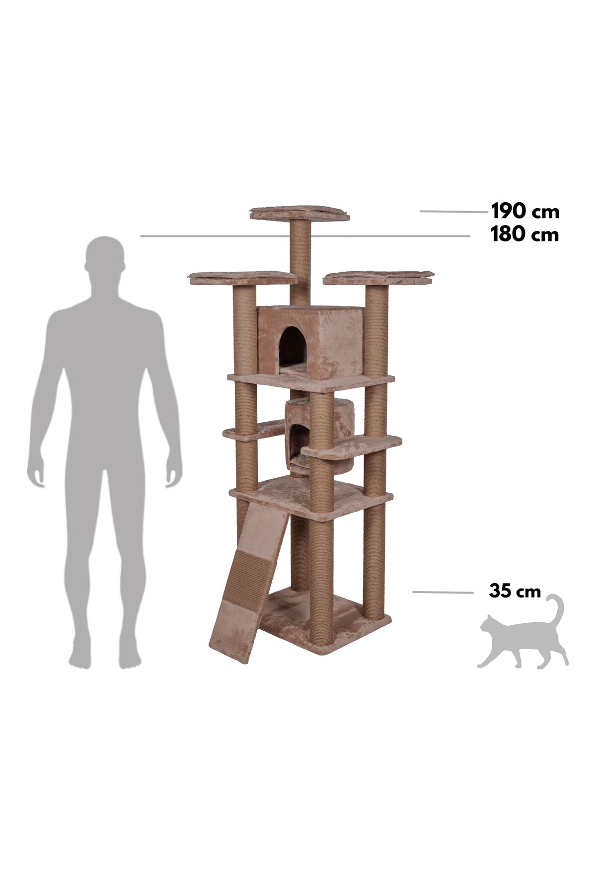 درخت اسکرچر و استراحت گربه Maya Lüks، پت دریمز Pet Dreams، مدل 420100-001-014 خاکستری