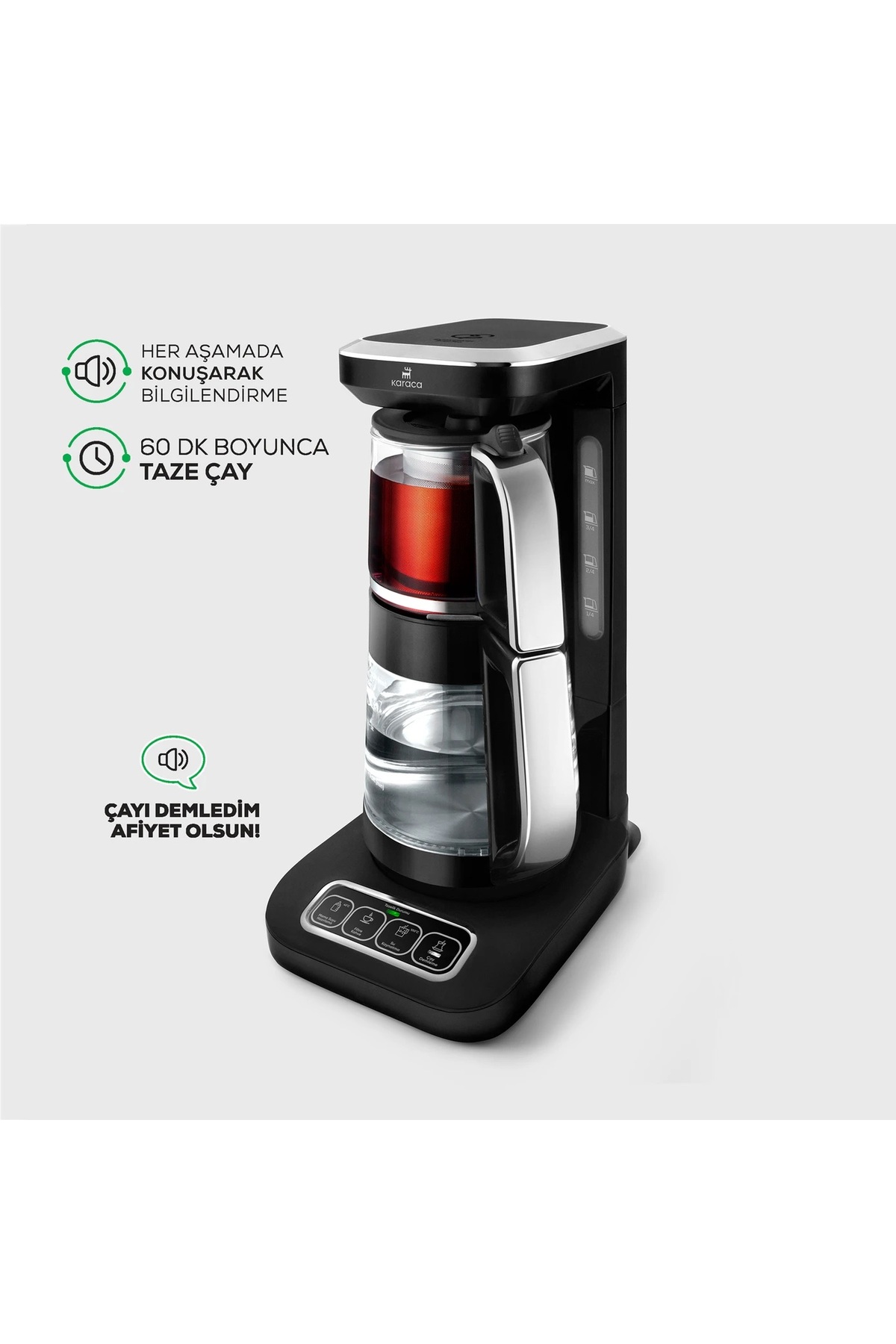 چای ساز دستگاه قهوه کتری چایزور ROBOTEA PRO 4 IN1 اورجینال Karaca
