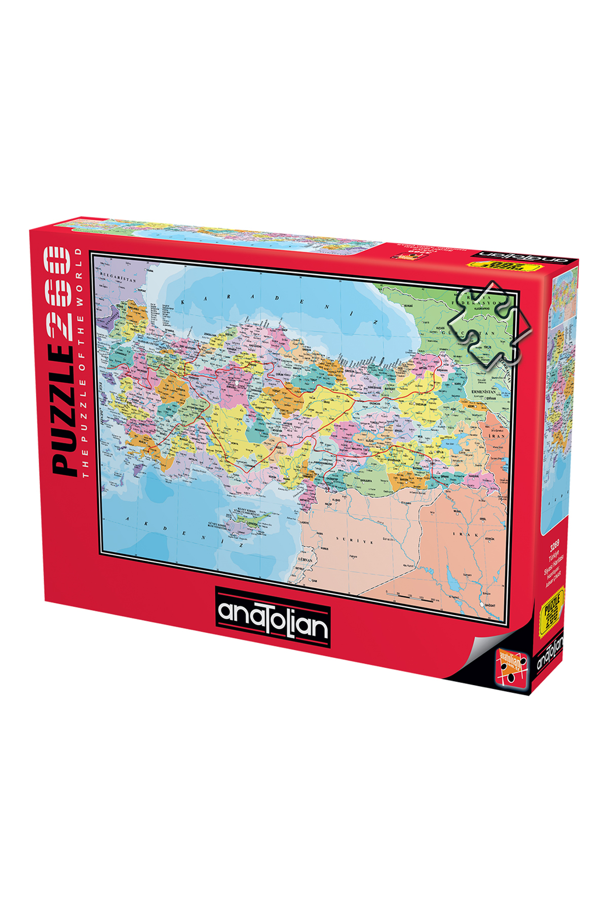 پازل اره منبت کاری مویی 260 XL PIECE POLITICAL MAP 3269 Anatolian Puzzle