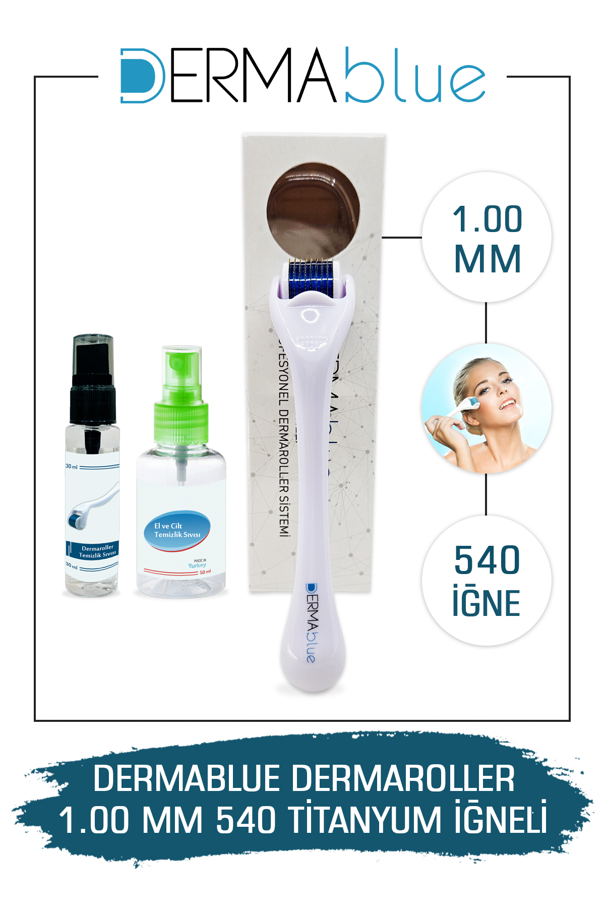 درمارولر تیغه تیتانیوم 540 سوزن 1.00mm با هدیه ضدعفونی کننده Dr.Pen