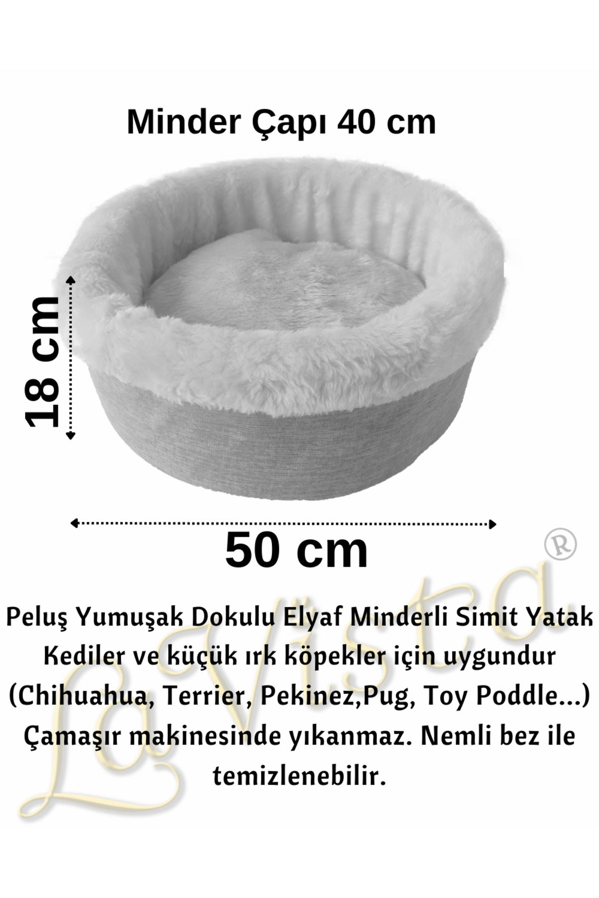 جای خواب حلقه‌ای گربه و سگ لاویستا LAVİSTA، صورتی