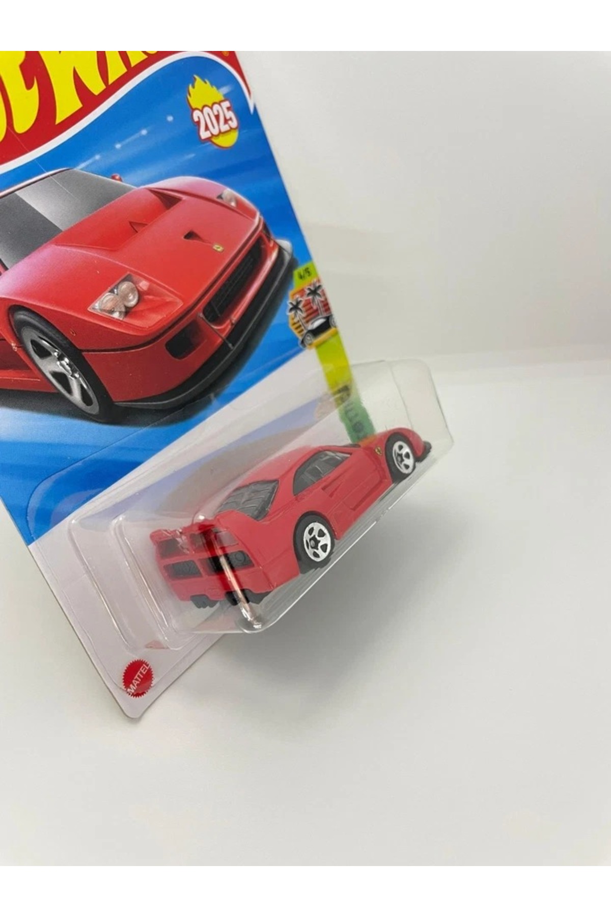 ماشین اسباب بازی FERRARI F40 COMPETIZIONE LONG CARD RED 2025 COLLECTION DIECTAST CAR 1:64 هات ویلز اورجینال HOT WHEELS