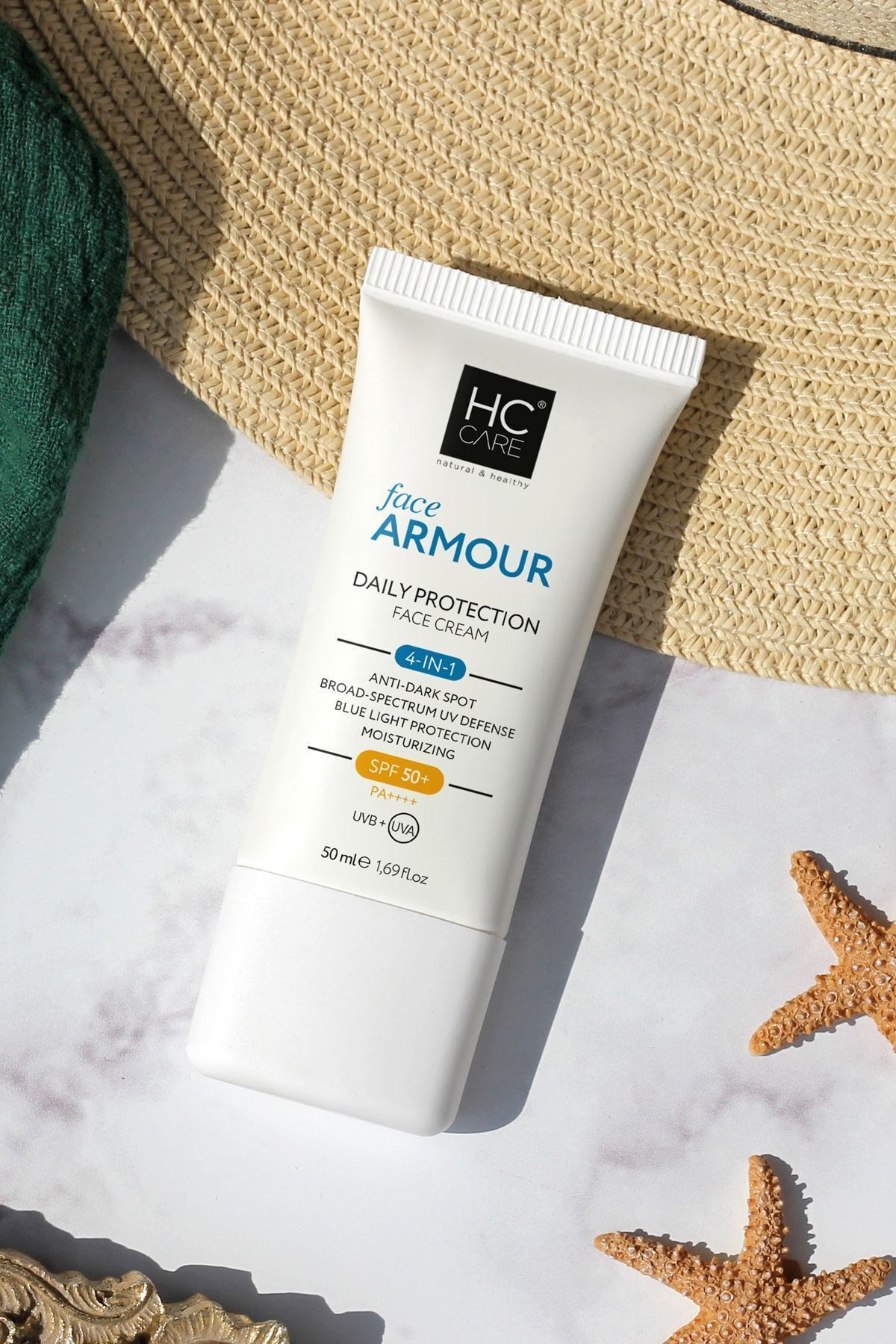کرم ضد آفتاب صورت محافظ روزانه FACE ARMOR SPF 50 4 EFFECT میل. HC Care
