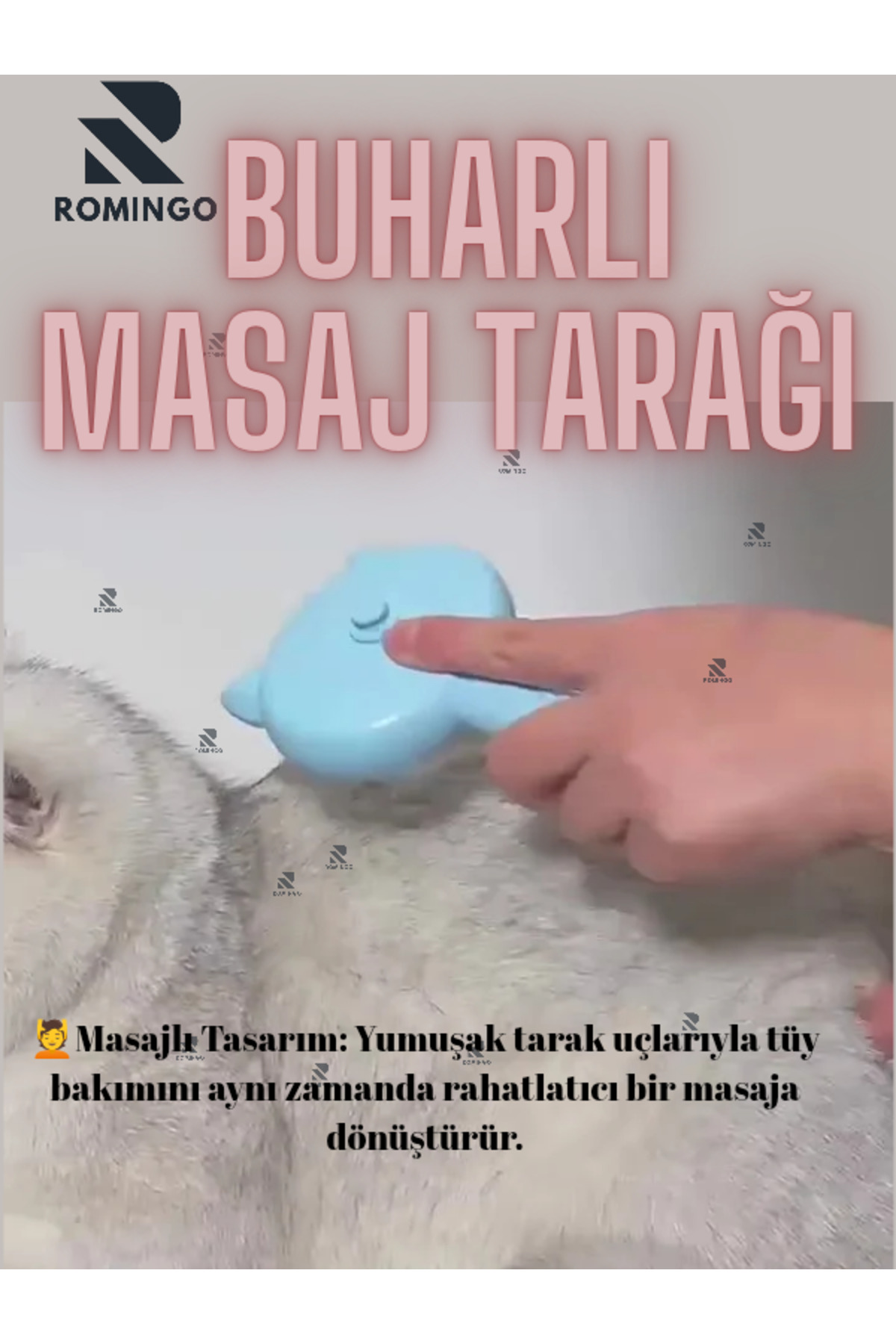 شانه بخاردار حیوانات خانگی رومینگو Romingo مدل RK056، مناسب گربه و سگ